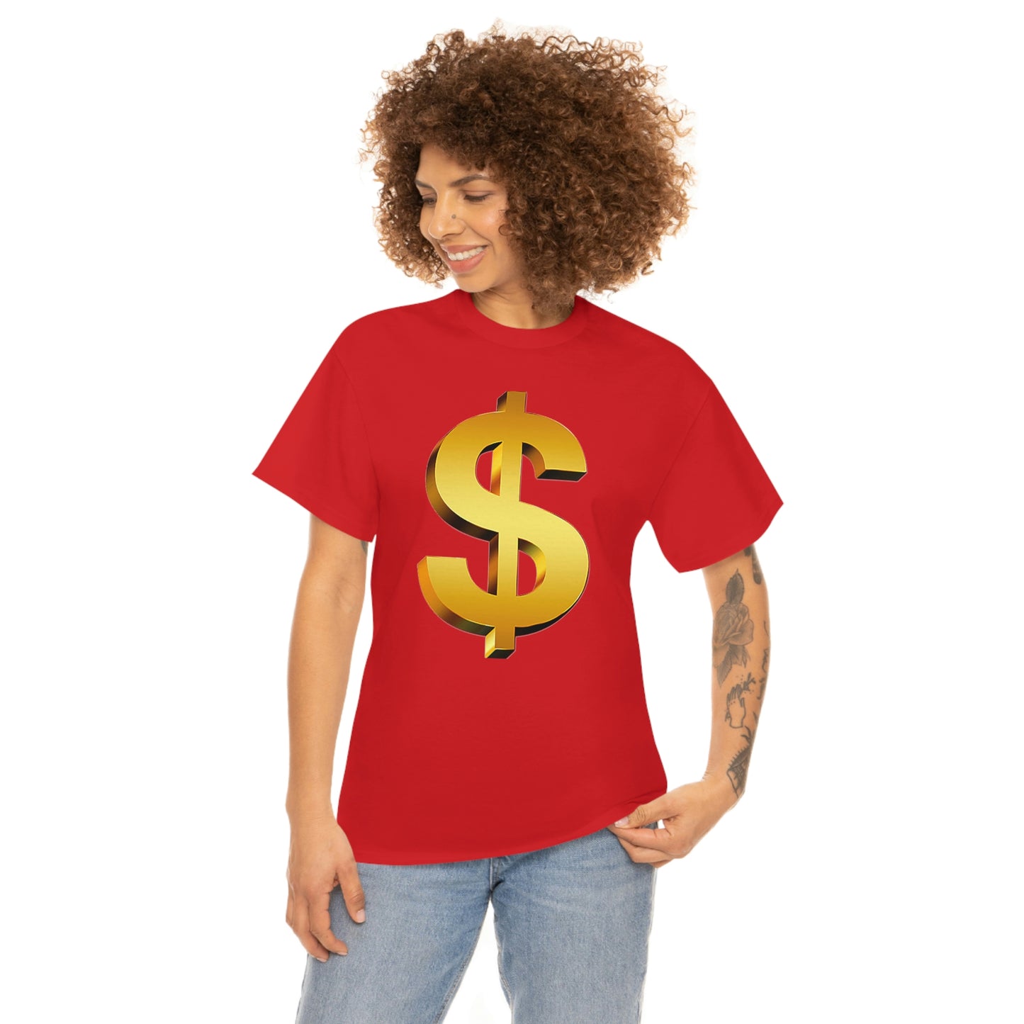 Bling Money Cash My Money Folds Unisex Heavy Cotton Tee Bills cash currency bucks coin funds gold dollar C-note big shot deep pocket
