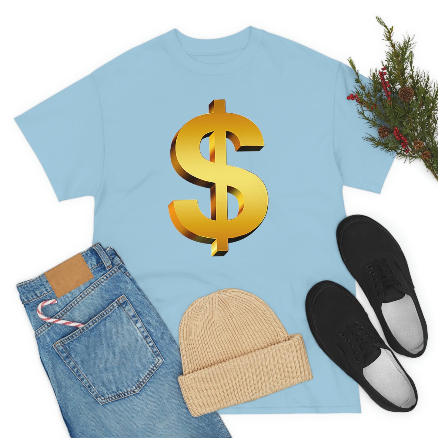 Bling Money Cash My Money Folds Unisex Heavy Cotton Tee Bills cash currency bucks coin funds gold dollar C-note big shot deep pocket