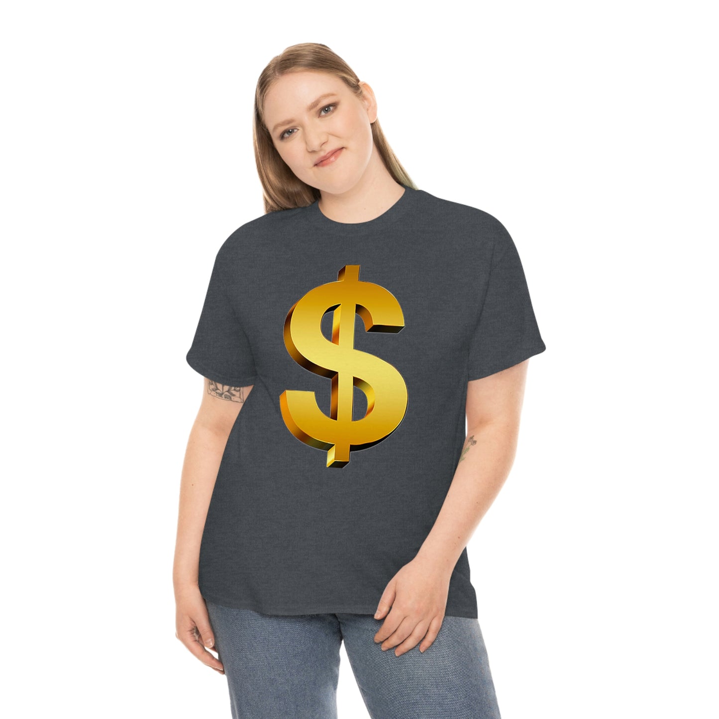 Bling Money Cash My Money Folds Unisex Heavy Cotton Tee Bills cash currency bucks coin funds gold dollar C-note big shot deep pocket