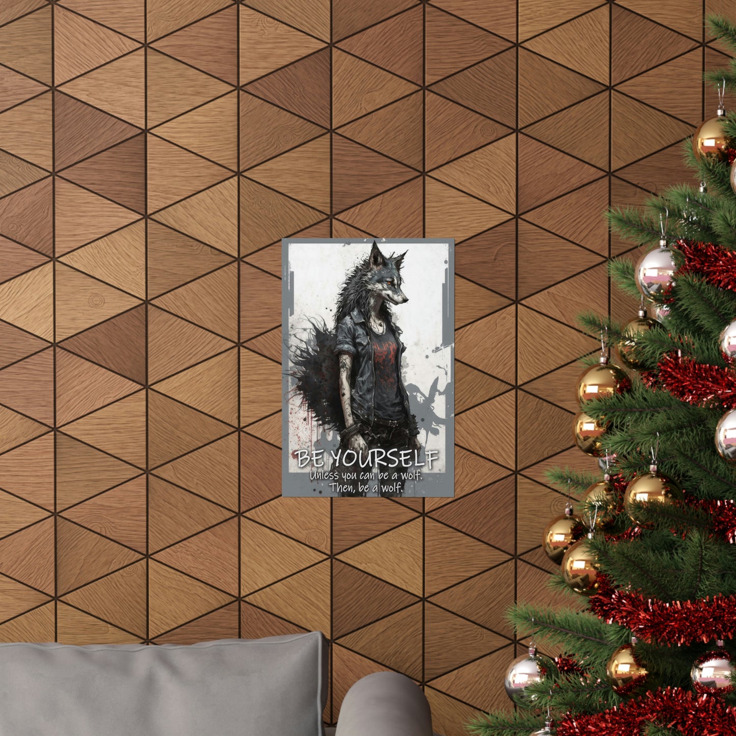 Wolf Inspirational Quotes - Be Yourself Unless You Can Be a Wolf - Then, Be a Wolf II - Premium Matte Vertical Posters