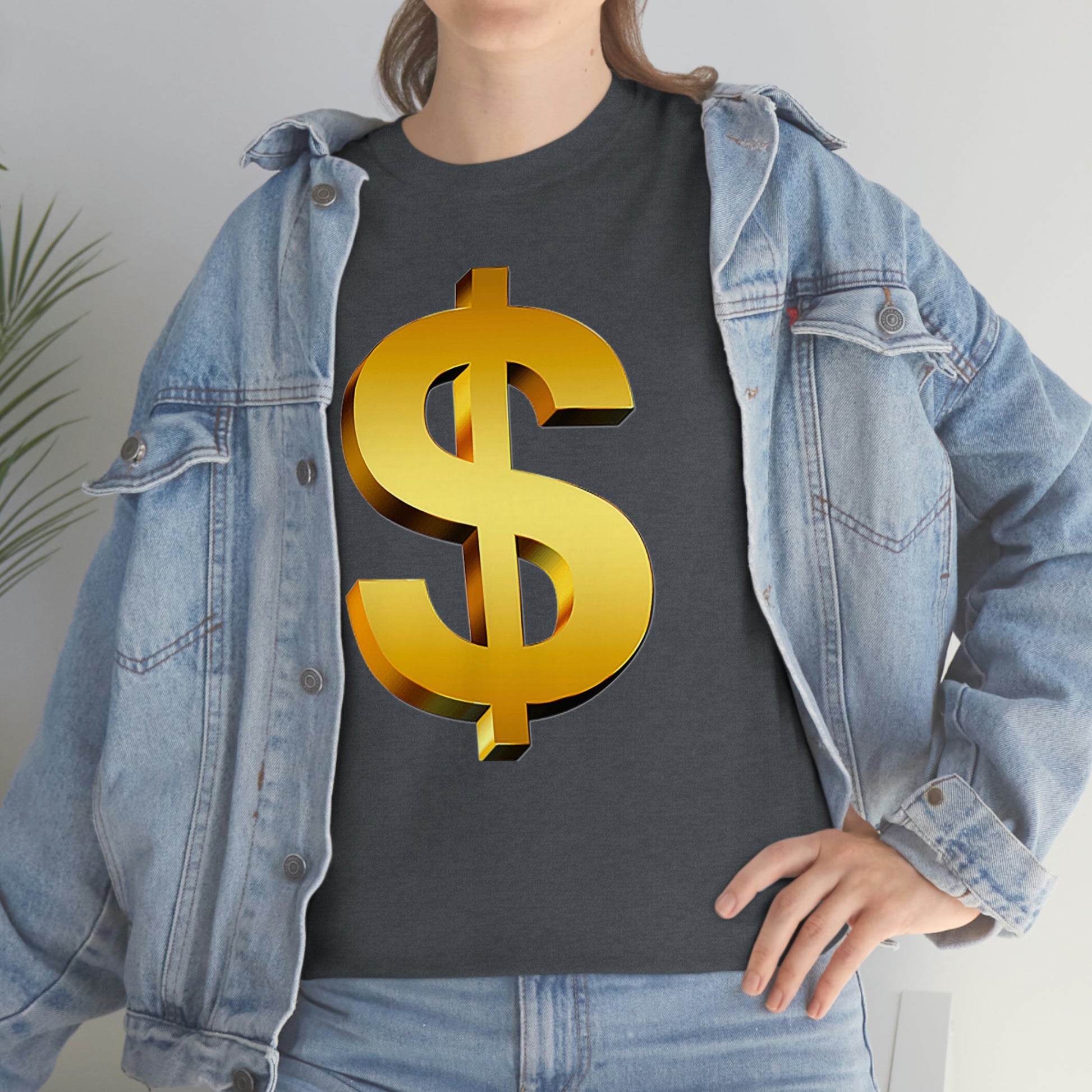 Bling Money Cash My Money Folds Unisex Heavy Cotton Tee Bills cash currency bucks coin funds gold dollar C-note big shot deep pocket