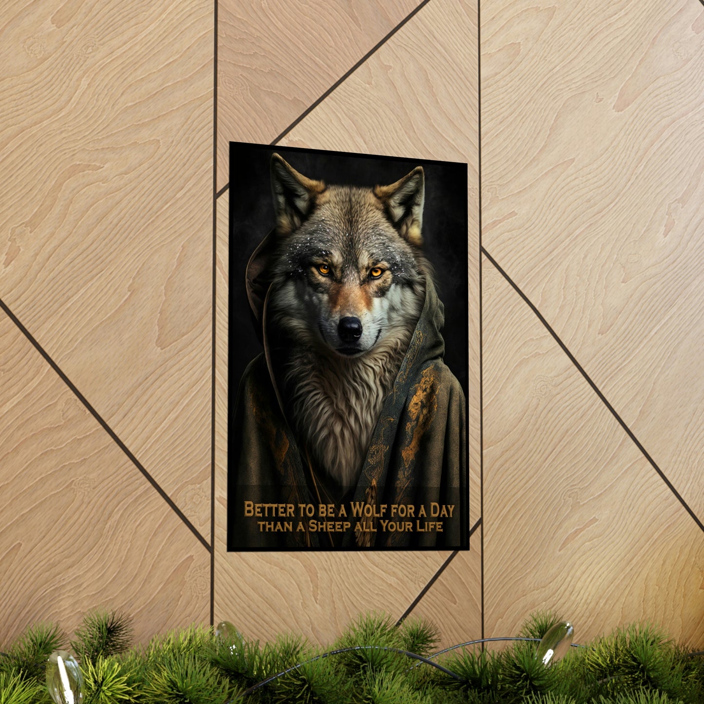 Wolf Inspirational Quotes - Better to Be a Wolf for a Day Than a Sheep All Your Life - Premium Matte Vertical Posters