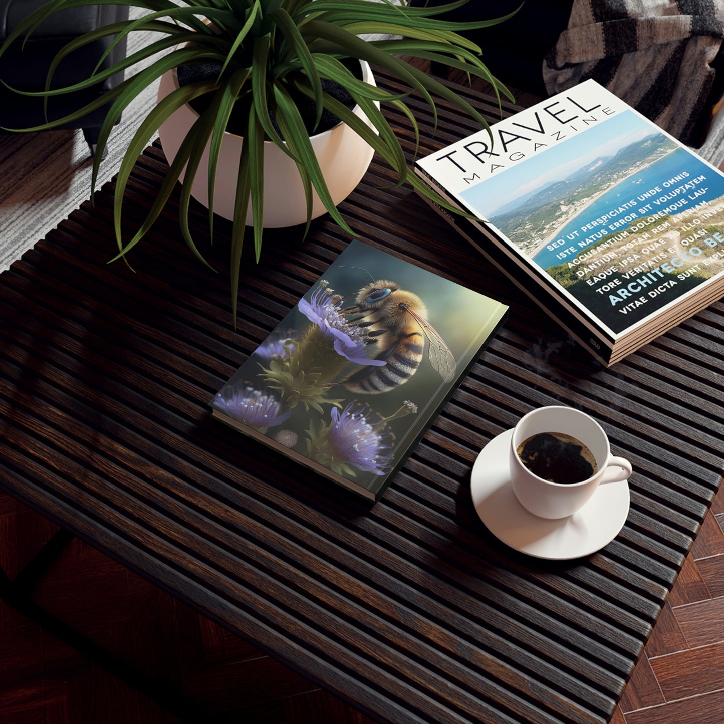 Bee and Flowers Bold Hard Backed Journal