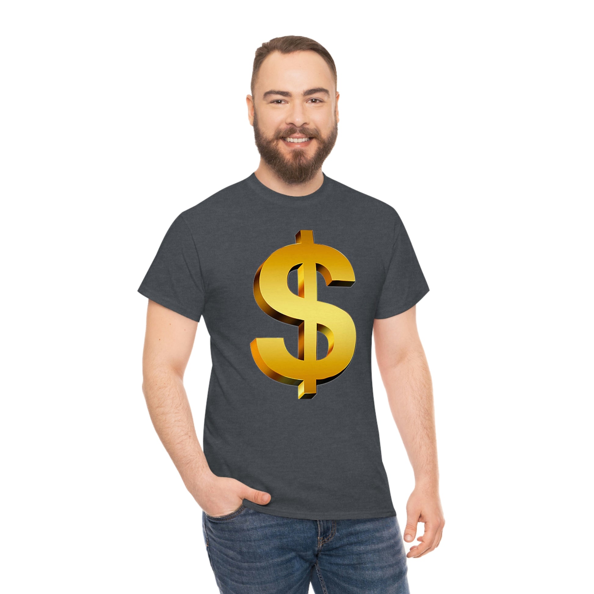 Bling Money Cash My Money Folds Unisex Heavy Cotton Tee Bills cash currency bucks coin funds gold dollar C-note big shot deep pocket