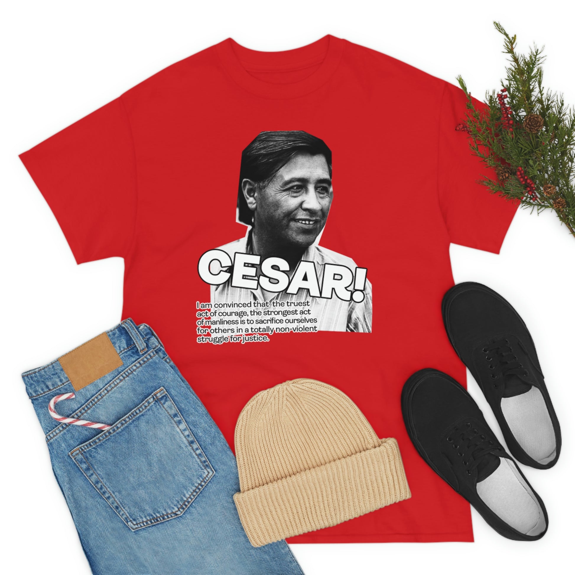 Cesar Chavez Quote Unisex Heavy Cotton Tee Hero Series Gloria Steinem Martin Luther King Jr