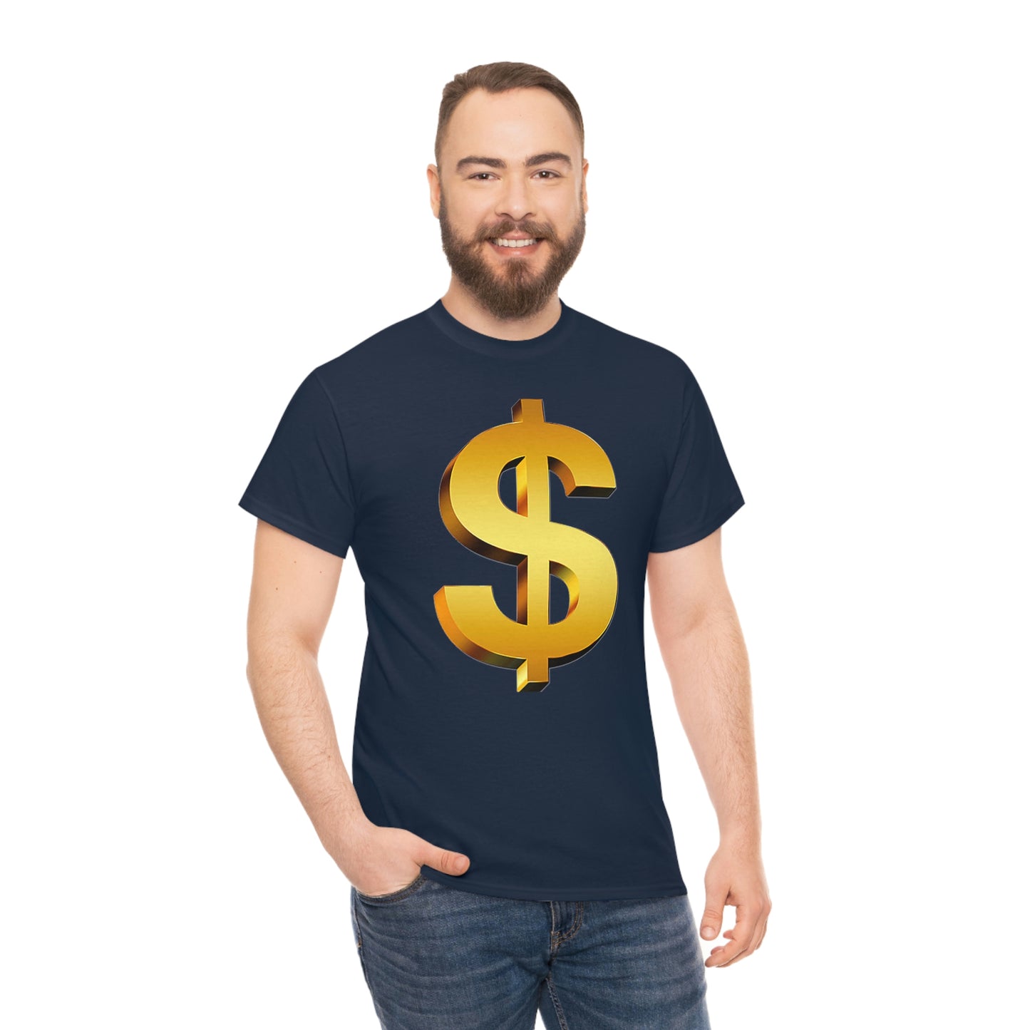 Bling Money Cash My Money Folds Unisex Heavy Cotton Tee Bills cash currency bucks coin funds gold dollar C-note big shot deep pocket