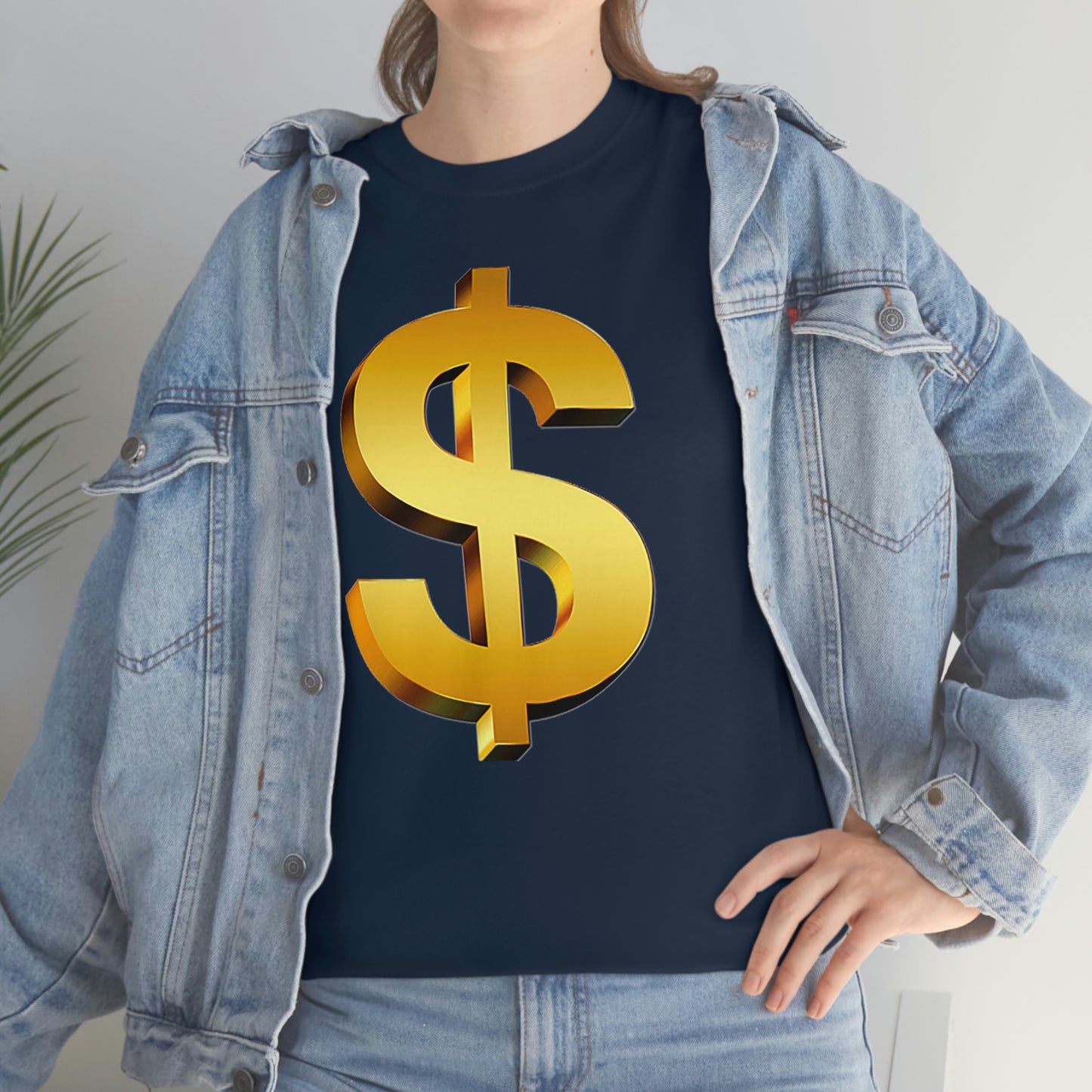 Bling Money Cash My Money Folds Unisex Heavy Cotton Tee Bills cash currency bucks coin funds gold dollar C-note big shot deep pocket