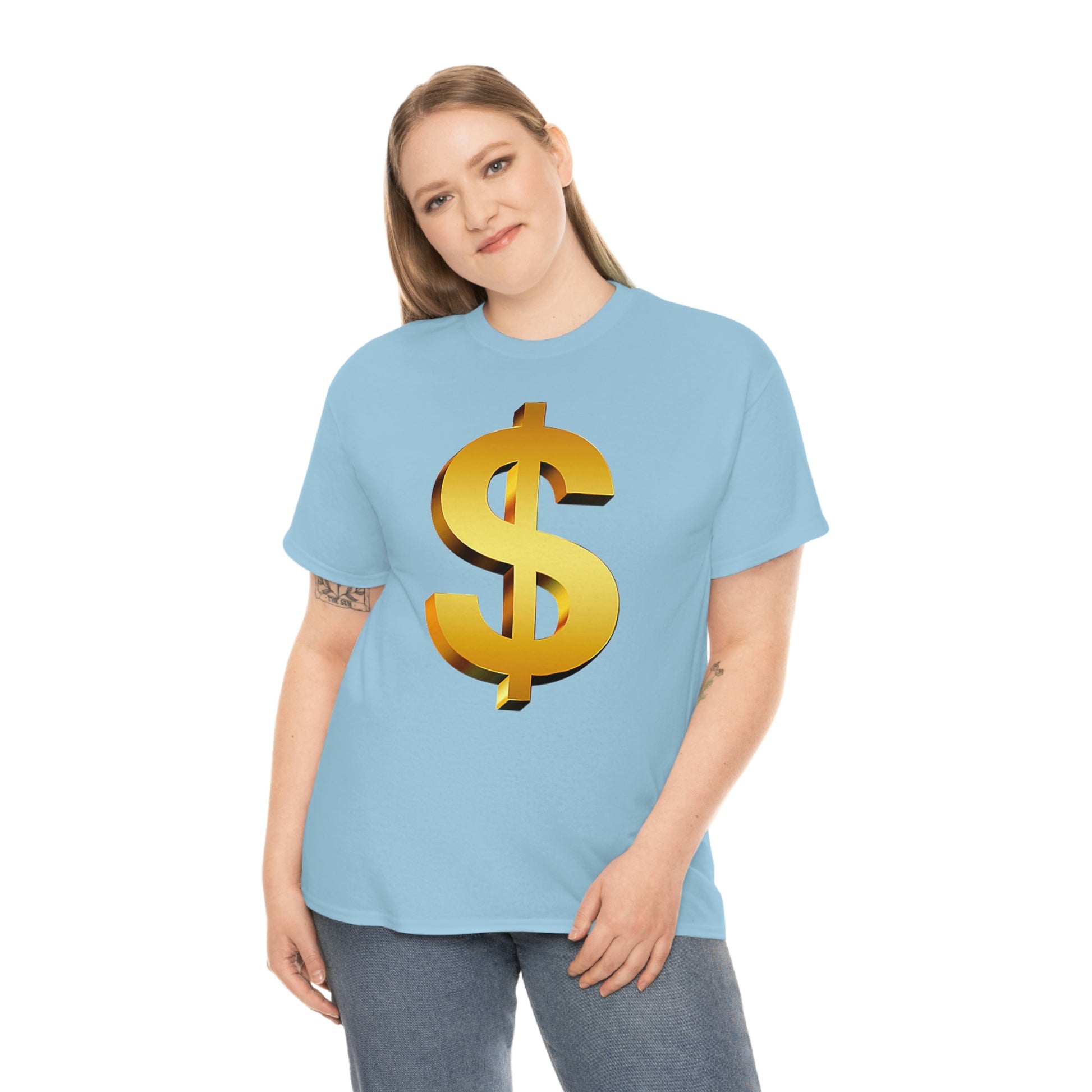 Bling Money Cash My Money Folds Unisex Heavy Cotton Tee Bills cash currency bucks coin funds gold dollar C-note big shot deep pocket
