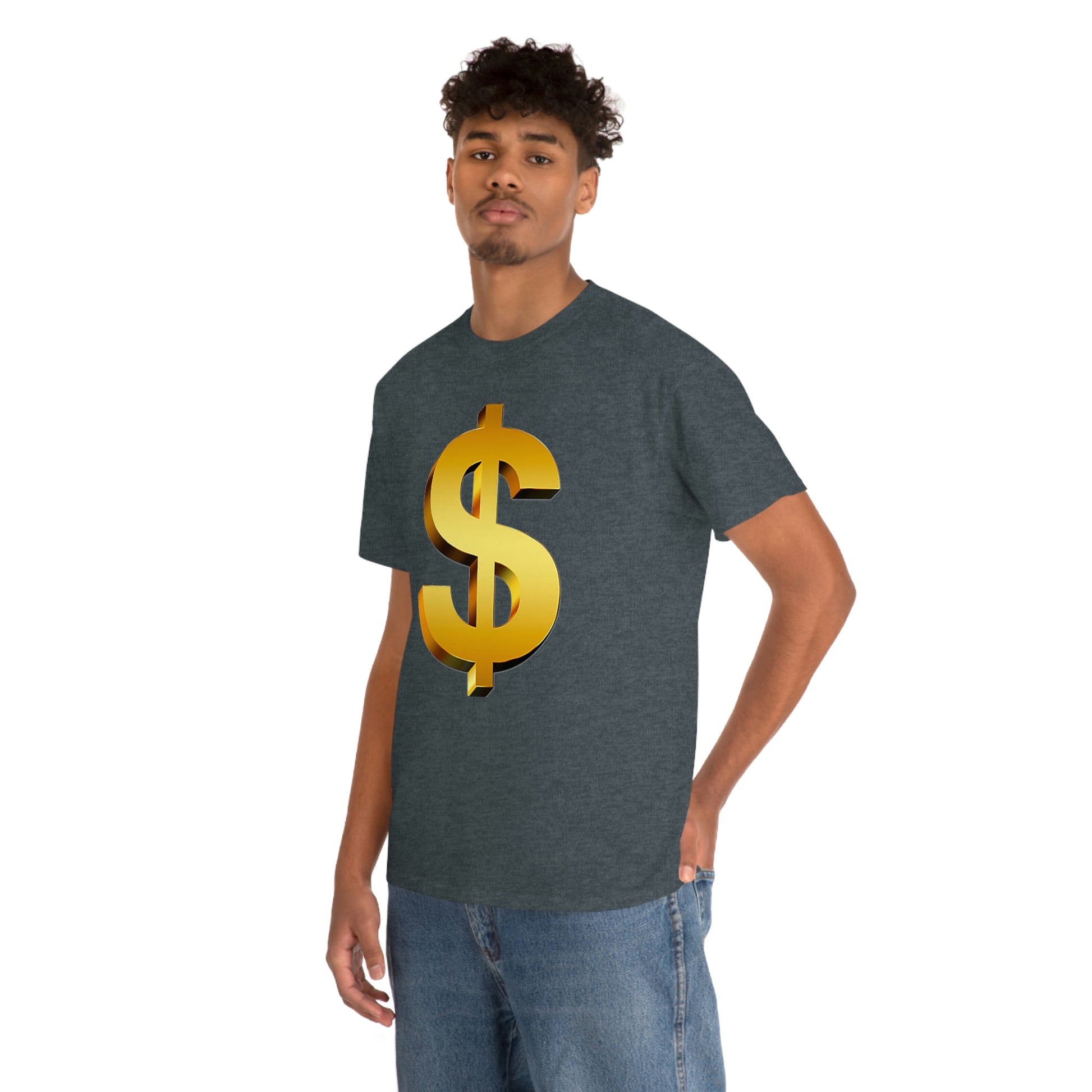 Bling Money Cash My Money Folds Unisex Heavy Cotton Tee Bills cash currency bucks coin funds gold dollar C-note big shot deep pocket