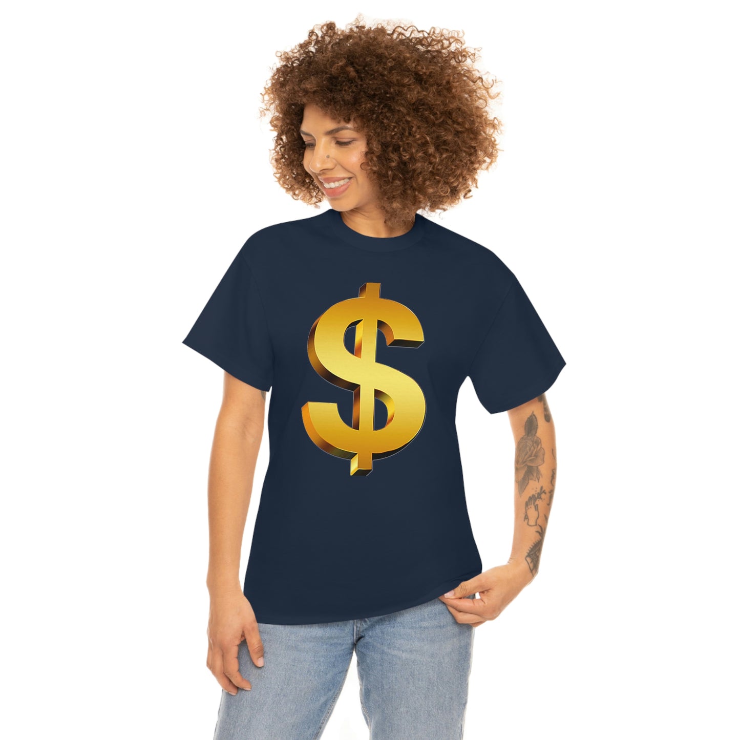 Bling Money Cash My Money Folds Unisex Heavy Cotton Tee Bills cash currency bucks coin funds gold dollar C-note big shot deep pocket