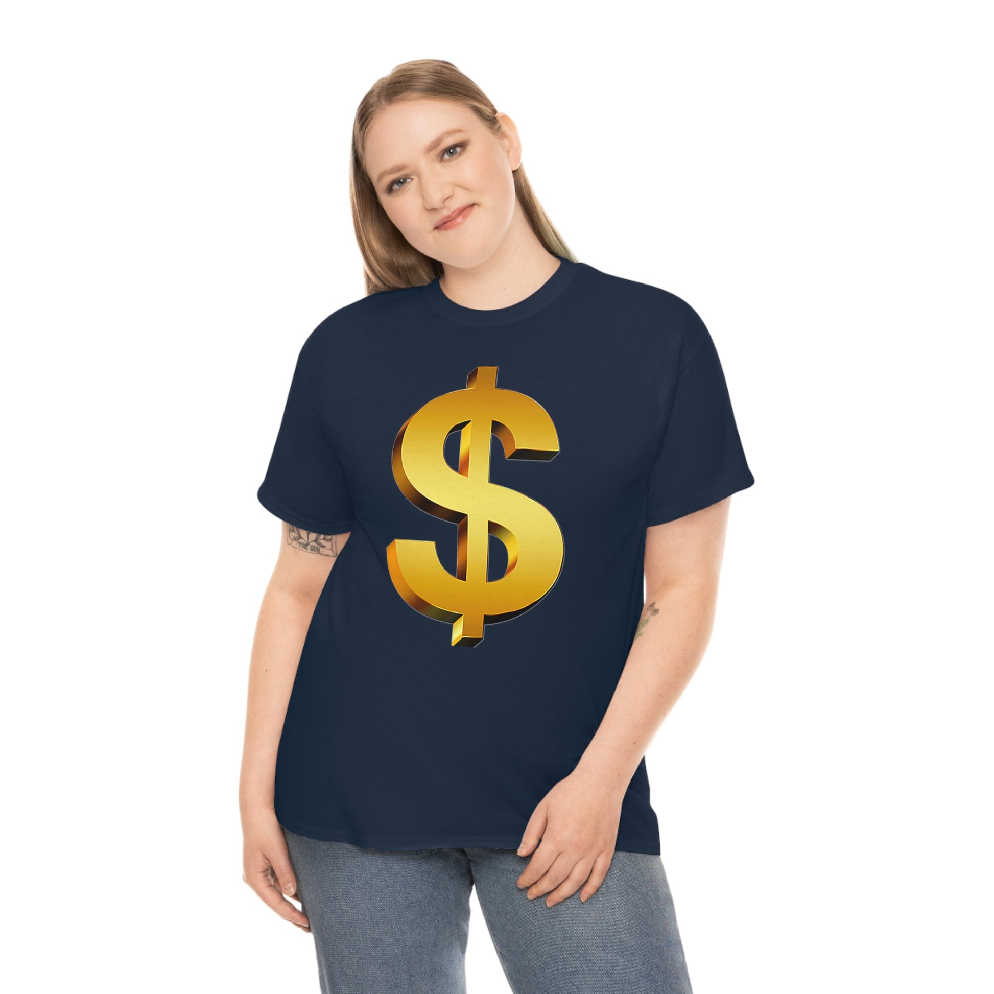 Bling Money Cash My Money Folds Unisex Heavy Cotton Tee Bills cash currency bucks coin funds gold dollar C-note big shot deep pocket