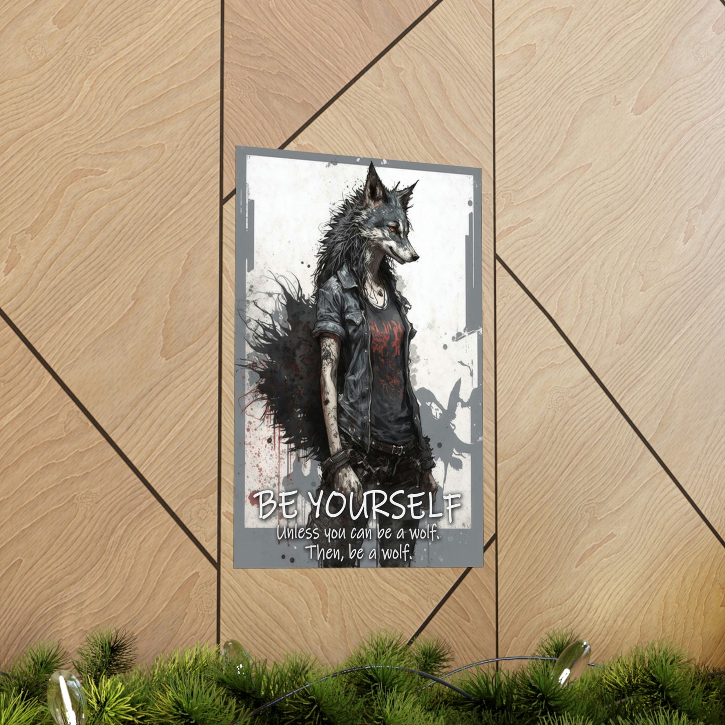 Wolf Inspirational Quotes - Be Yourself Unless You Can Be a Wolf - Then, Be a Wolf II - Premium Matte Vertical Posters