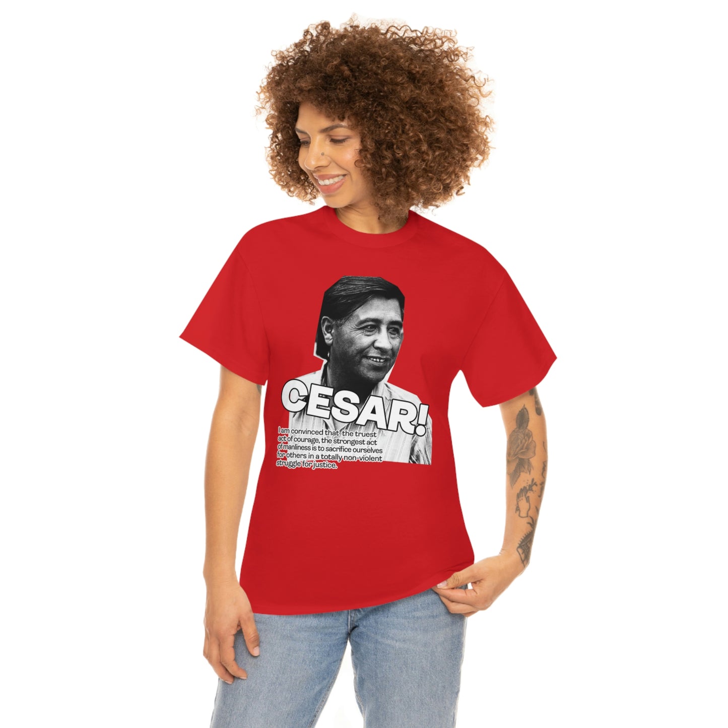 Cesar Chavez Quote Unisex Heavy Cotton Tee Hero Series Gloria Steinem Martin Luther King Jr