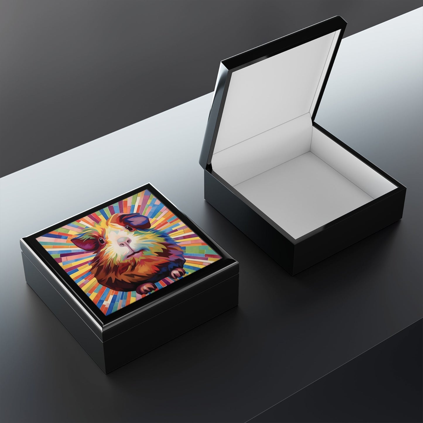 Abstract Guinea Pig Jewelry Keepsake Box