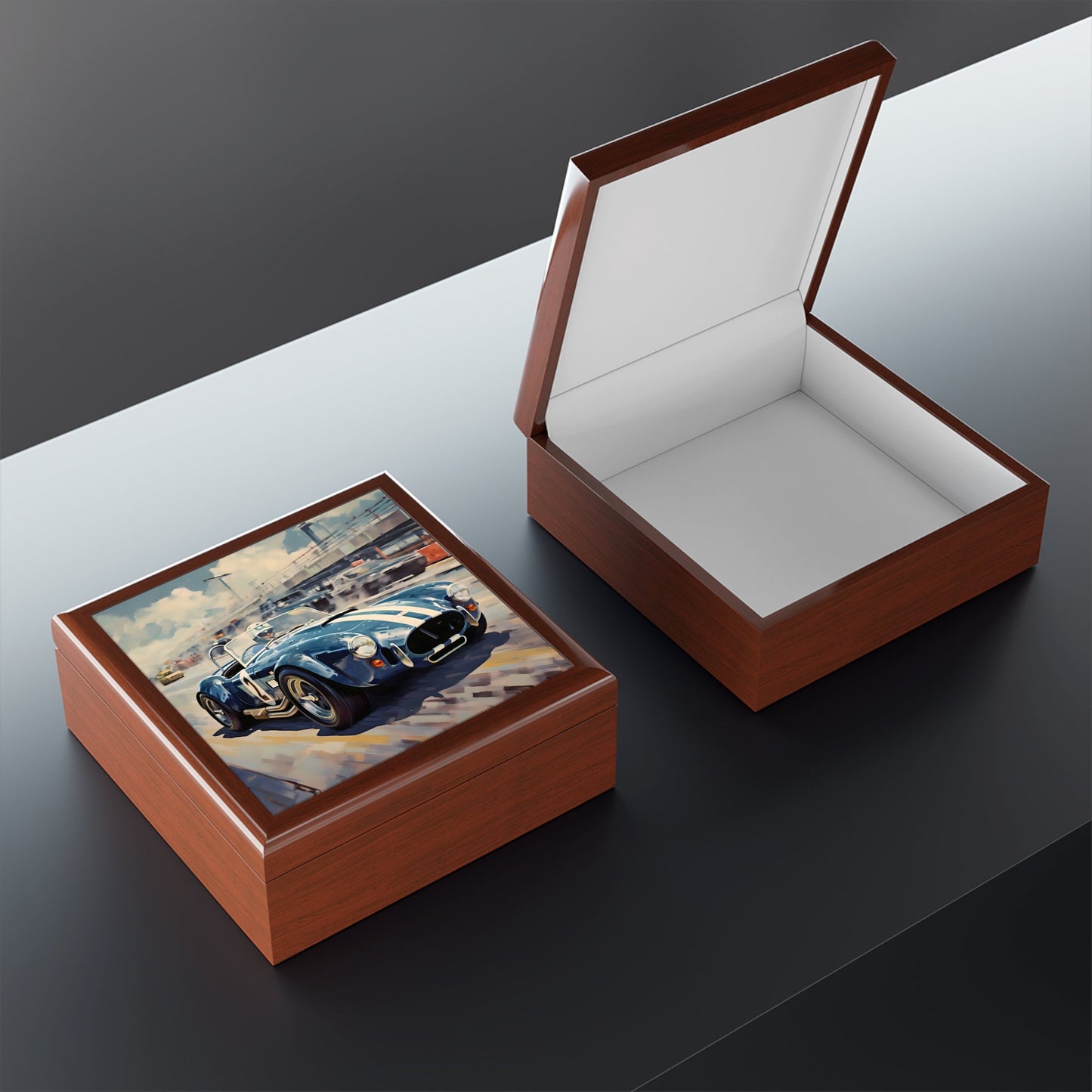 AC Cobra at the Track Jewelry Keepsake Box
