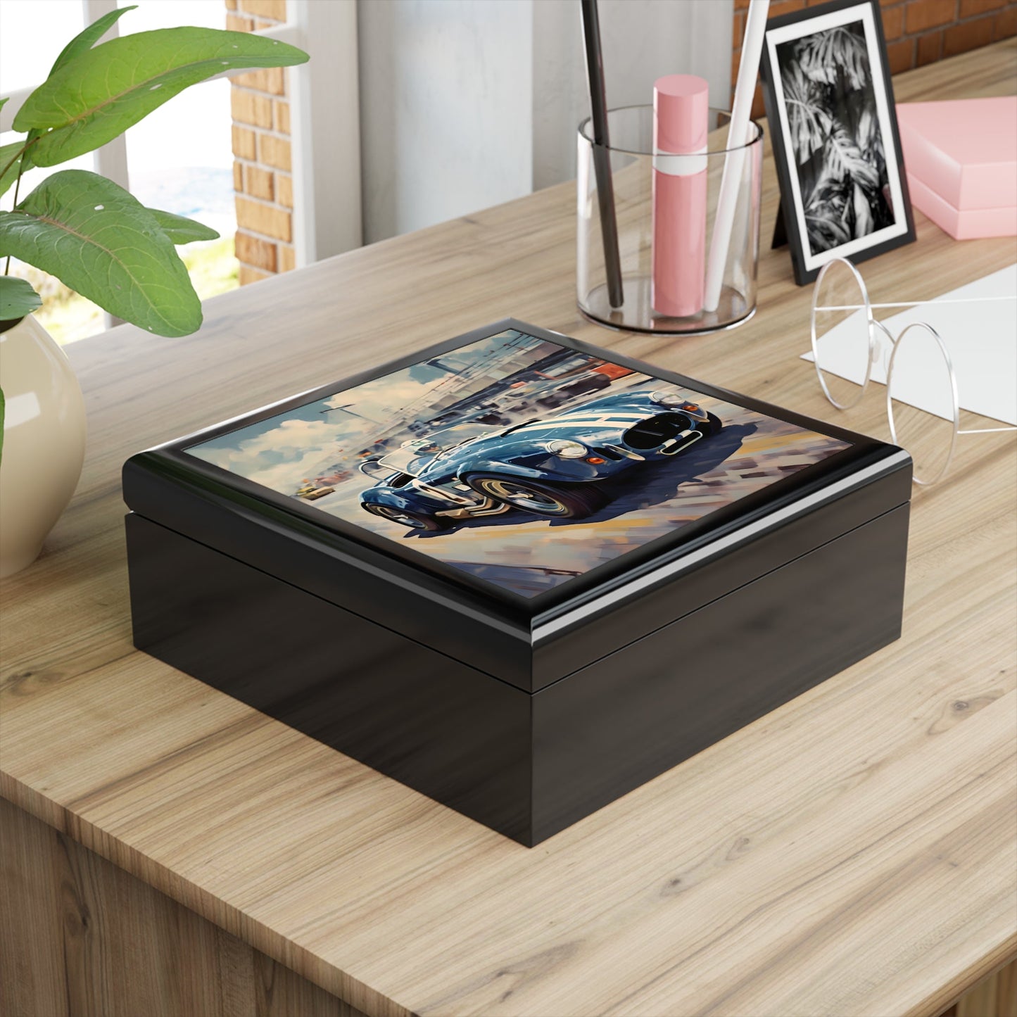 AC Cobra at the Track Jewelry Keepsake Box