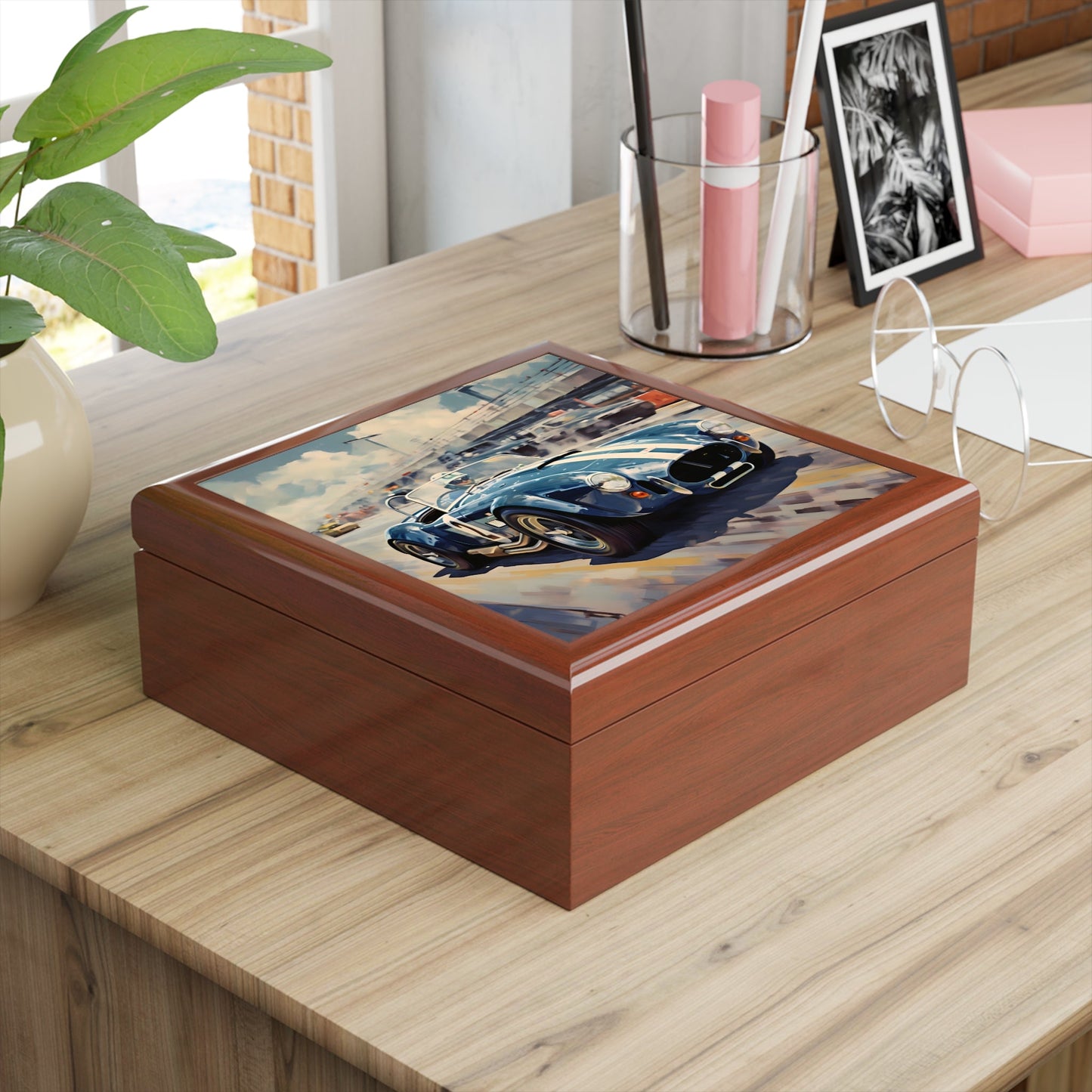 AC Cobra at the Track Jewelry Keepsake Box