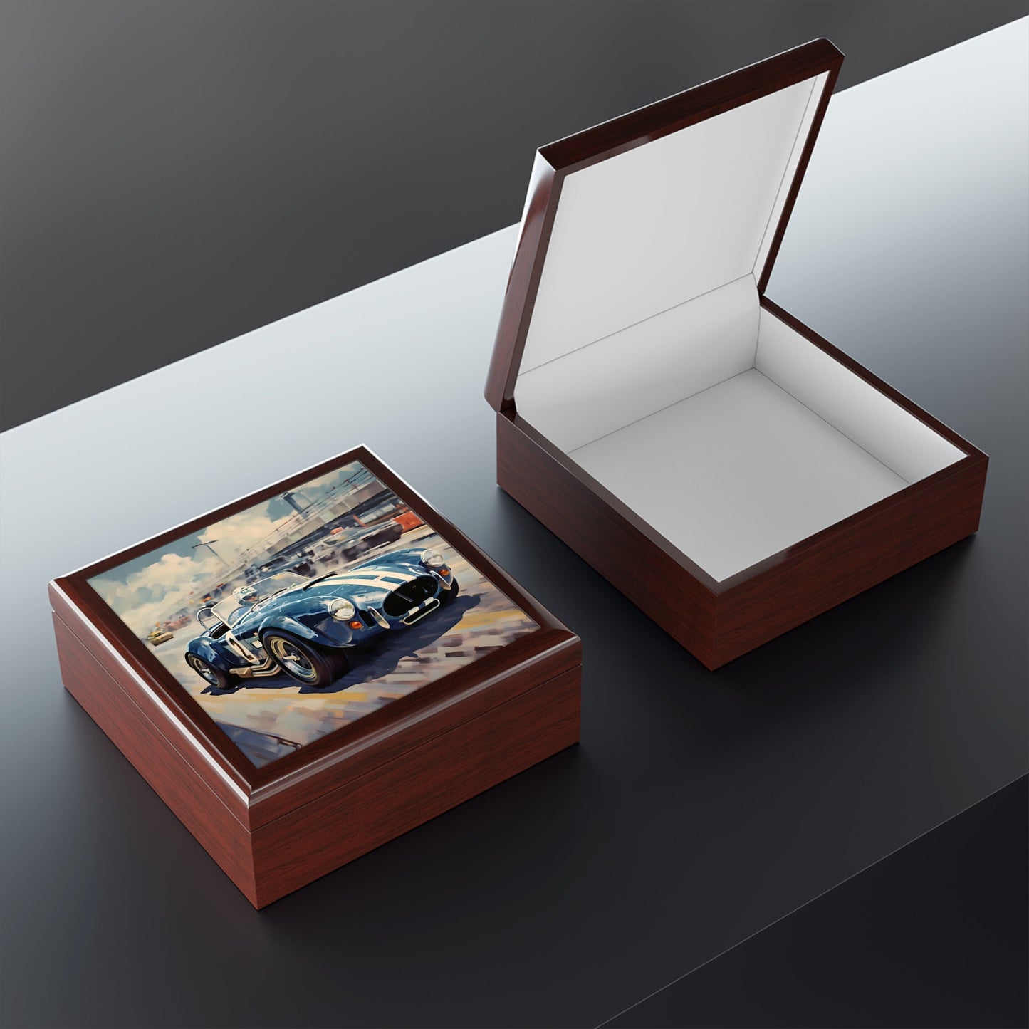 AC Cobra at the Track Jewelry Keepsake Box