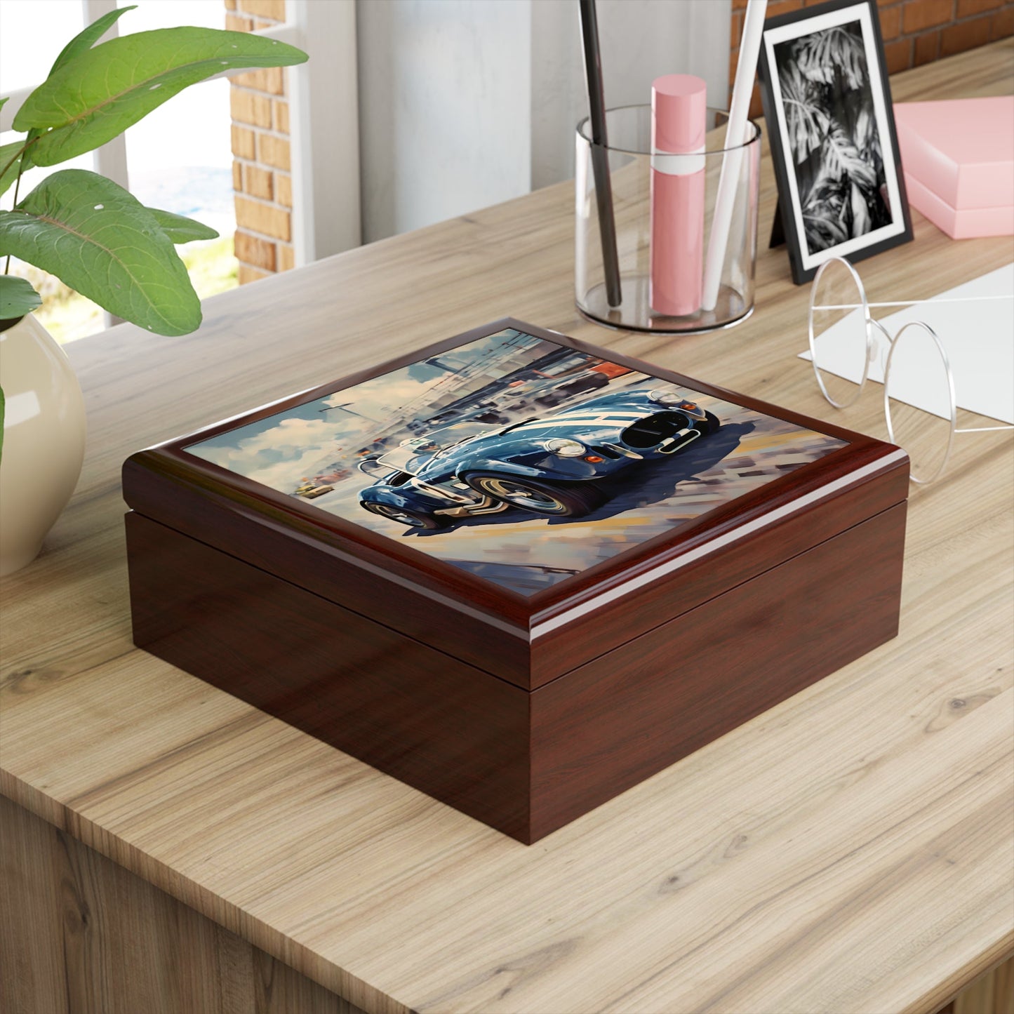 AC Cobra at the Track Jewelry Keepsake Box