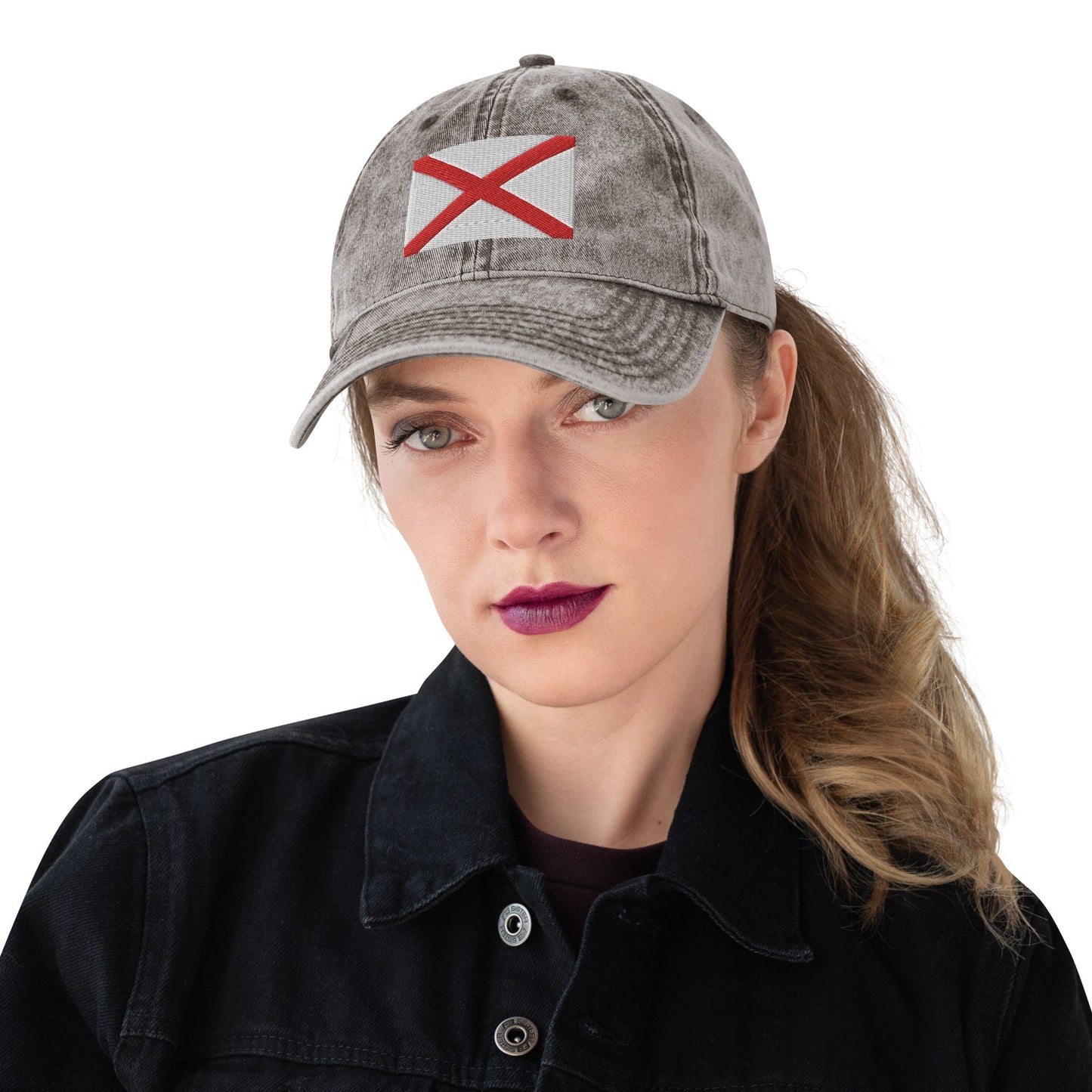 Alabama Flag Vintage Cotton Twill Cap
