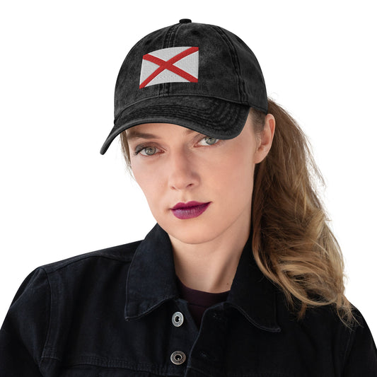 Alabama Flag Vintage Cotton Twill Cap