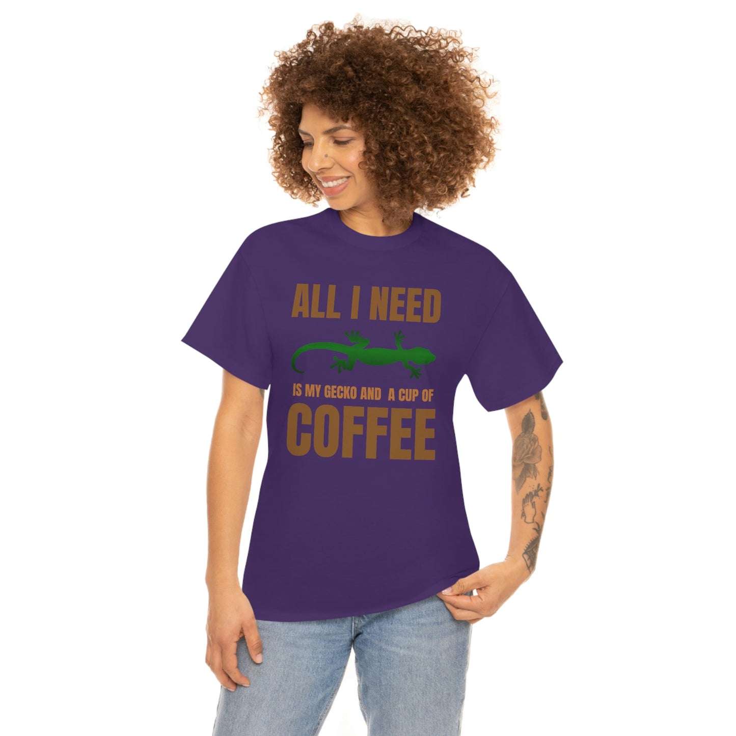 All I Need is My Gecko and a Cup of Coffee Heavy Cotton T-Shirt