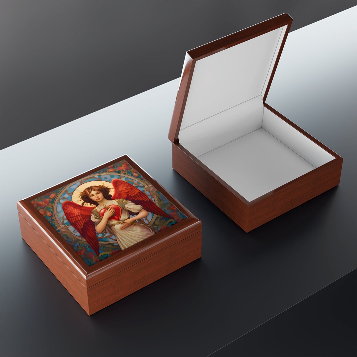 An Angel Holds My Heart Jewelry Keepsake Box