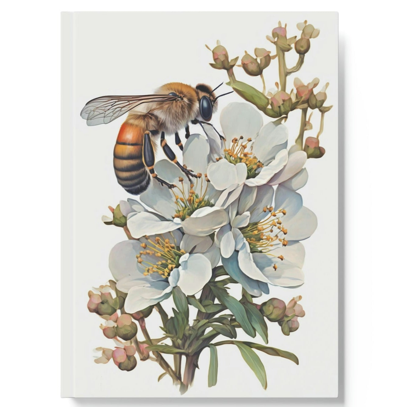 Antique Bee and Flowers Hard Backed Journal