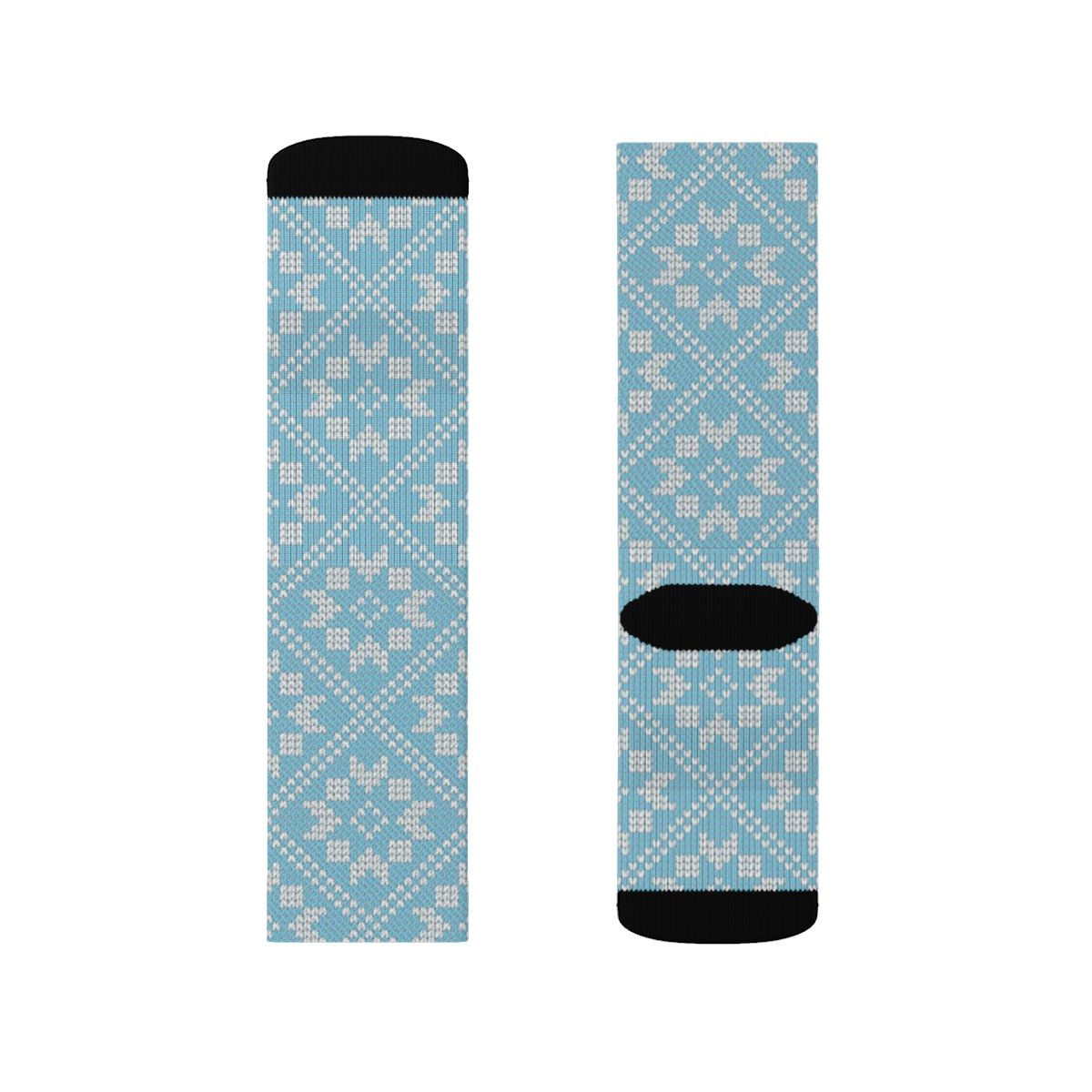 Aqua Blue Diamond Quilt Socks Sox