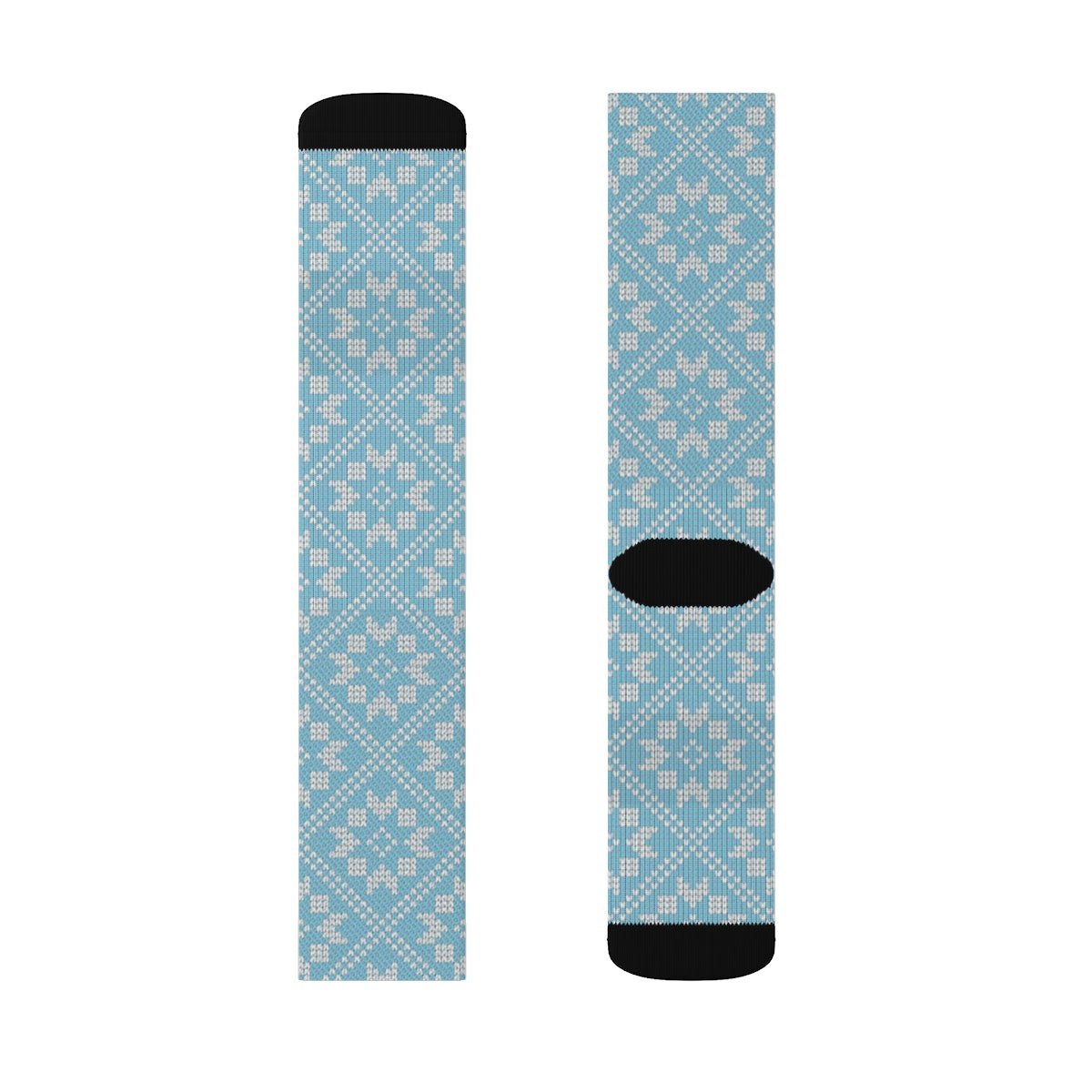 Aqua Blue Diamond Quilt Socks Sox