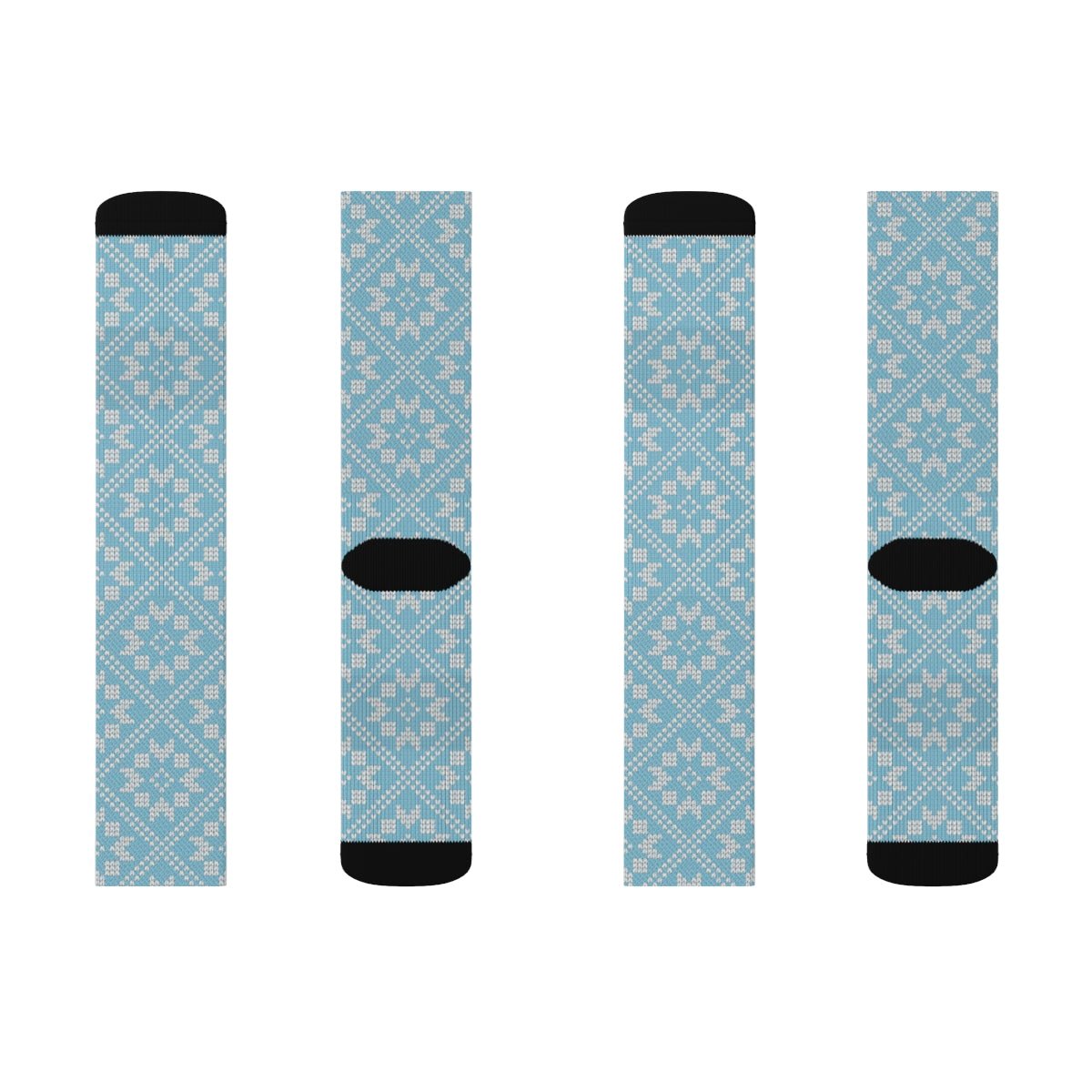 Aqua Blue Diamond Quilt Socks Sox
