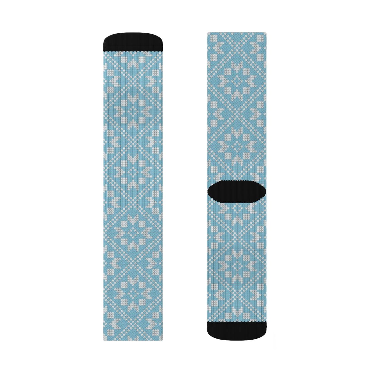 Aqua Blue Diamond Quilt Socks Sox