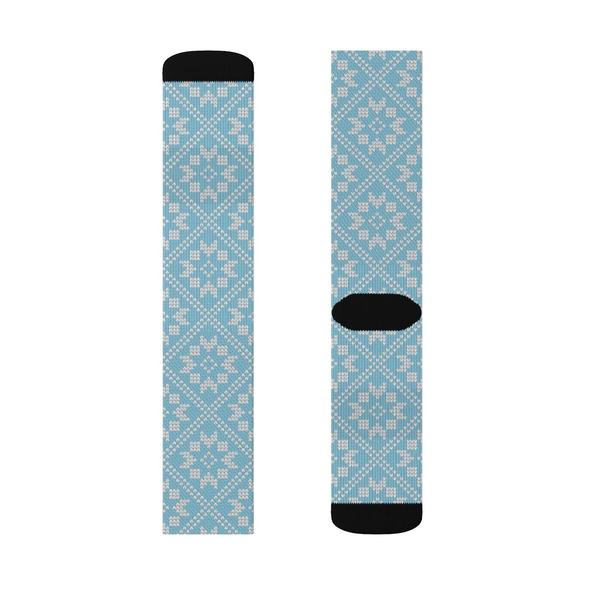 Aqua Blue Diamond Quilt Socks Sox