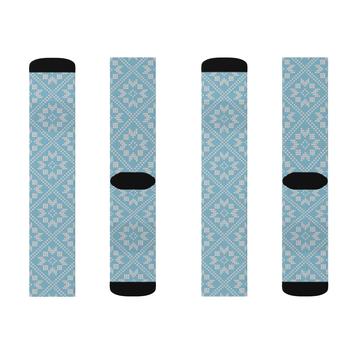 Aqua Blue Diamond Quilt Socks Sox