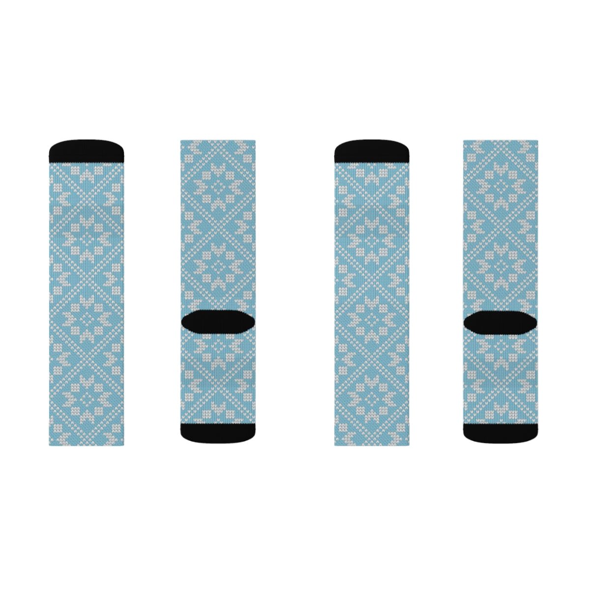 Aqua Blue Diamond Quilt Socks Sox