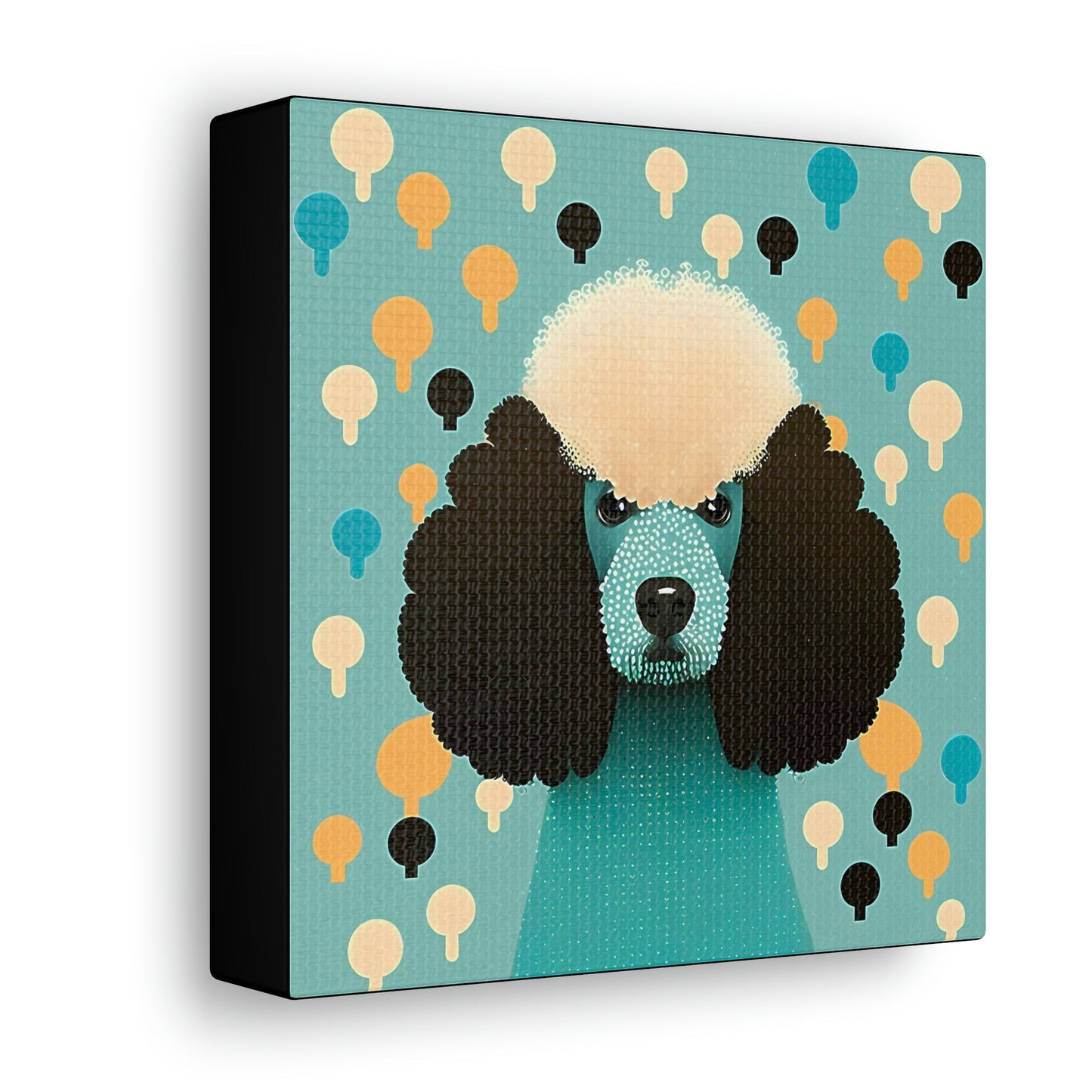 Aqua Mid-Century Modern Poodle Canvas Gallery Wraps