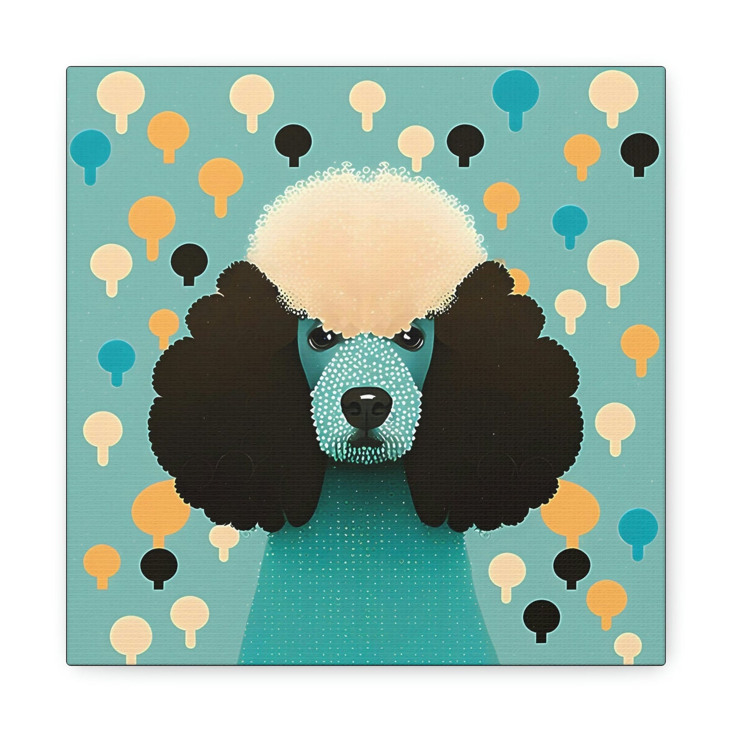 Aqua Mid-Century Modern Poodle Canvas Gallery Wraps