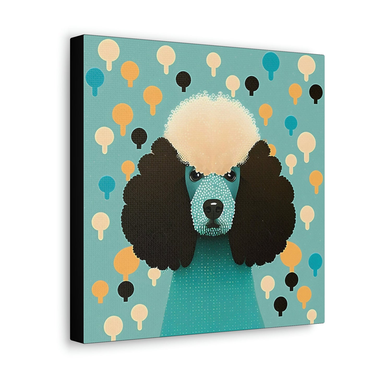 Aqua Mid-Century Modern Poodle Canvas Gallery Wraps