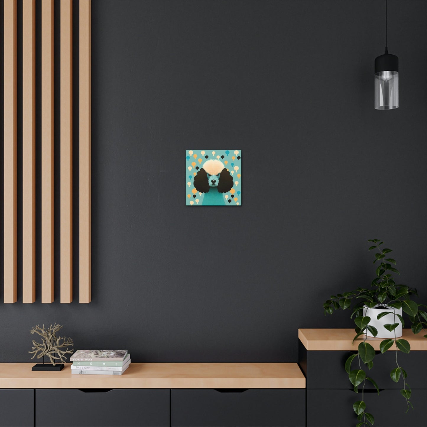 Aqua Mid-Century Modern Poodle Canvas Gallery Wraps