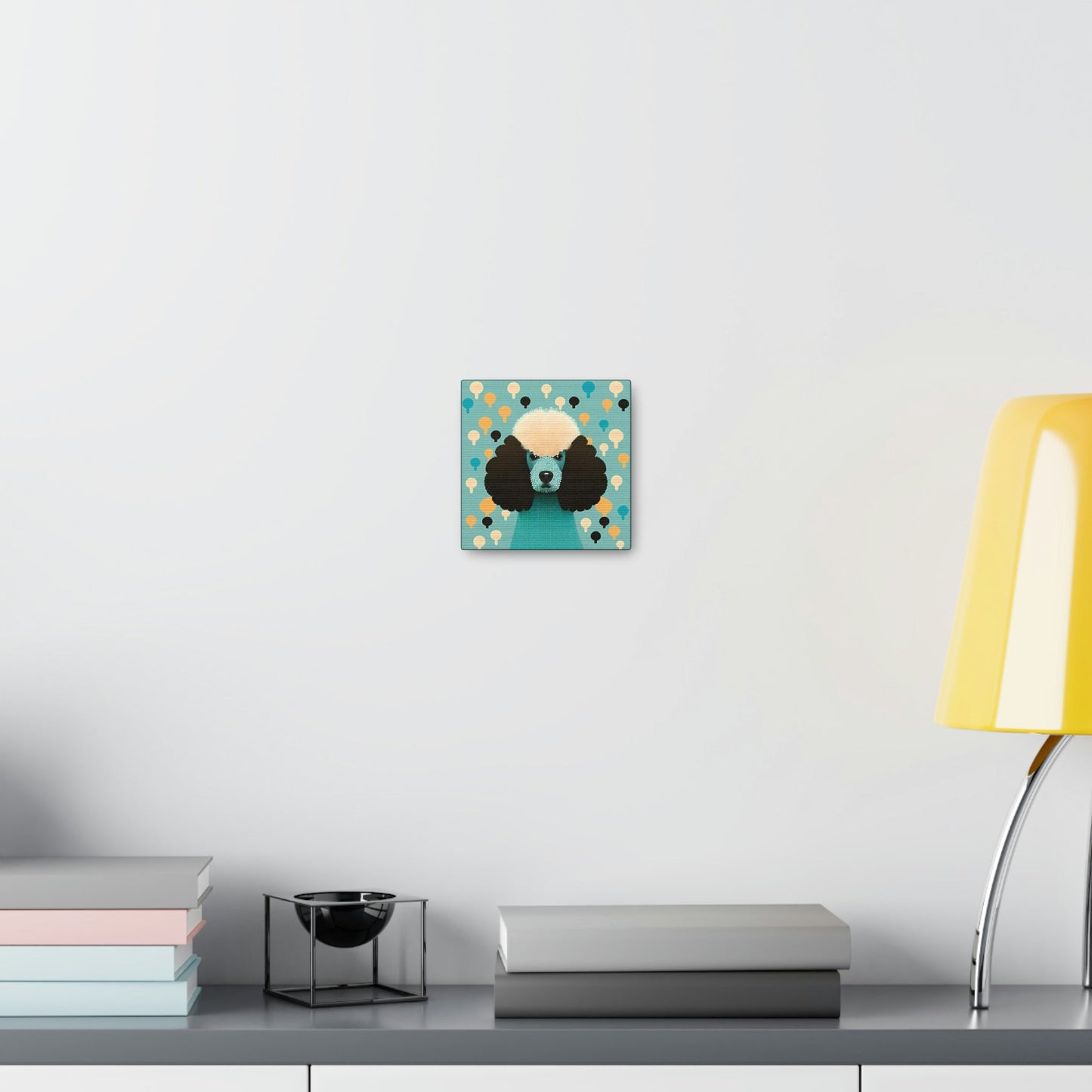 Aqua Mid-Century Modern Poodle Canvas Gallery Wraps