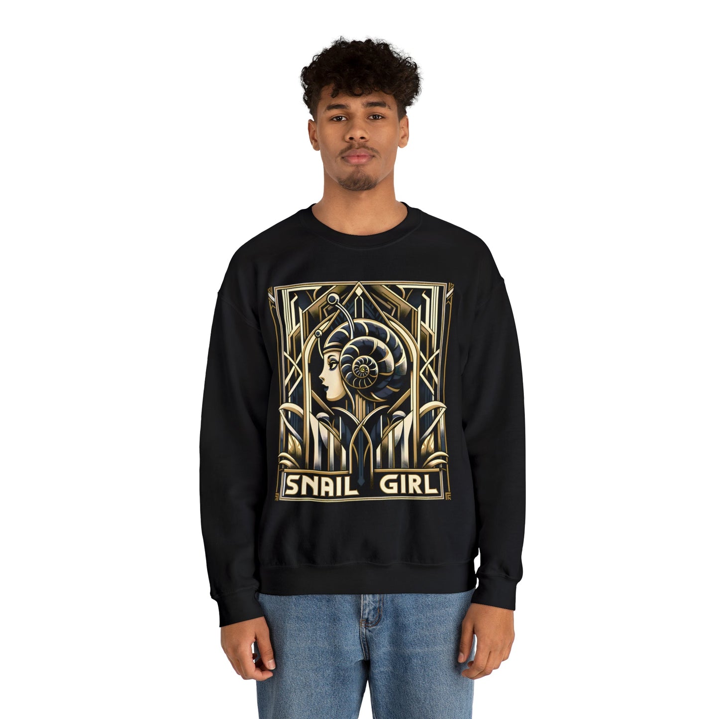 Art Deco Snail Girl Sweatshirt