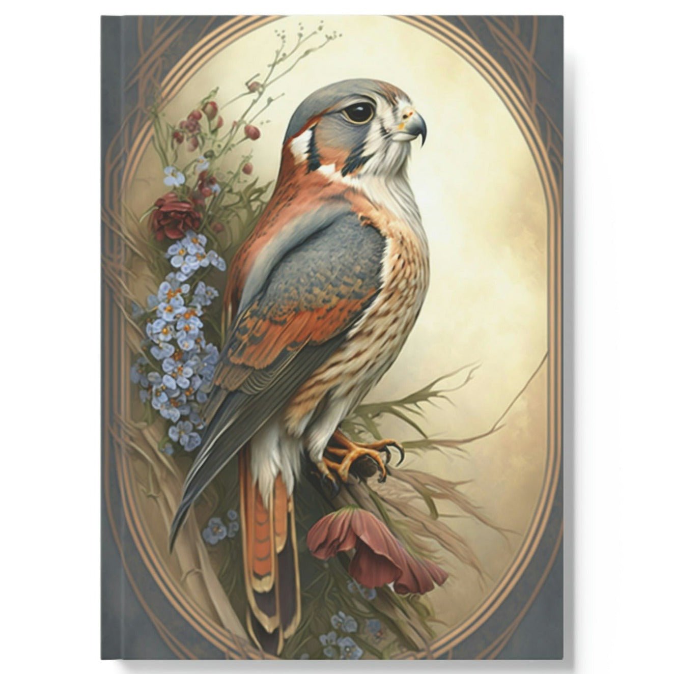 Art Nouveau American Kestrel Hard Backed Journal