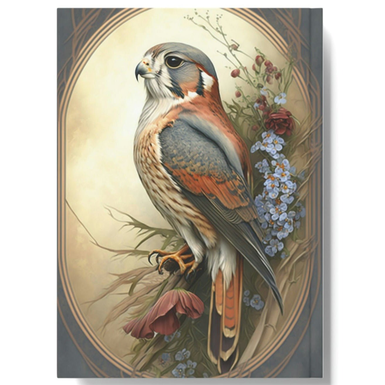 Art Nouveau American Kestrel Hard Backed Journal