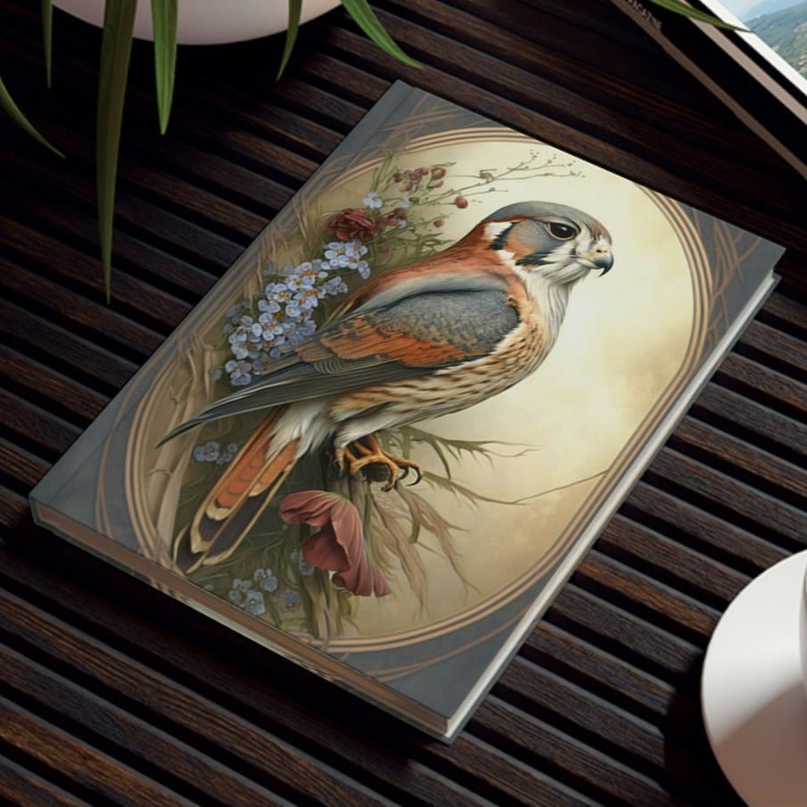 Art Nouveau American Kestrel Hard Backed Journal