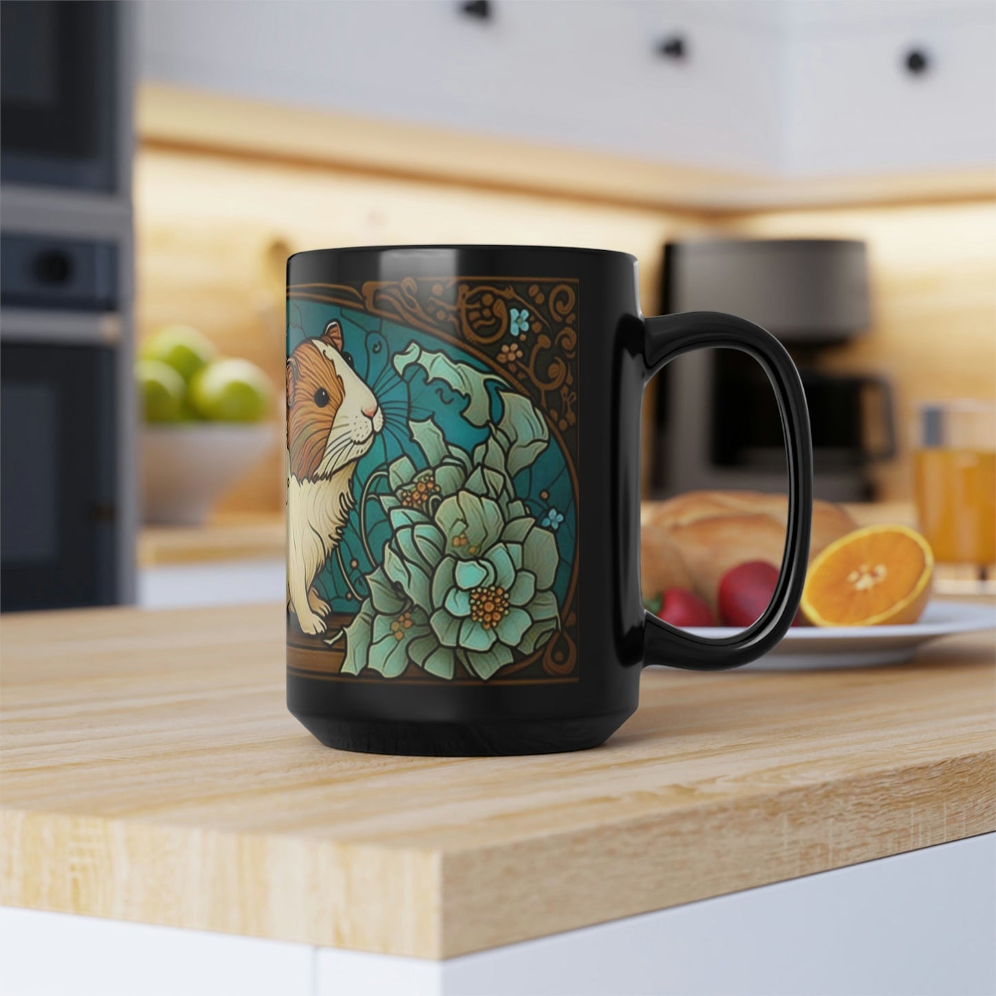Art Nouveau Boho Guinea Pig 15 oz Coffee Mug | Victorian Vintage Style