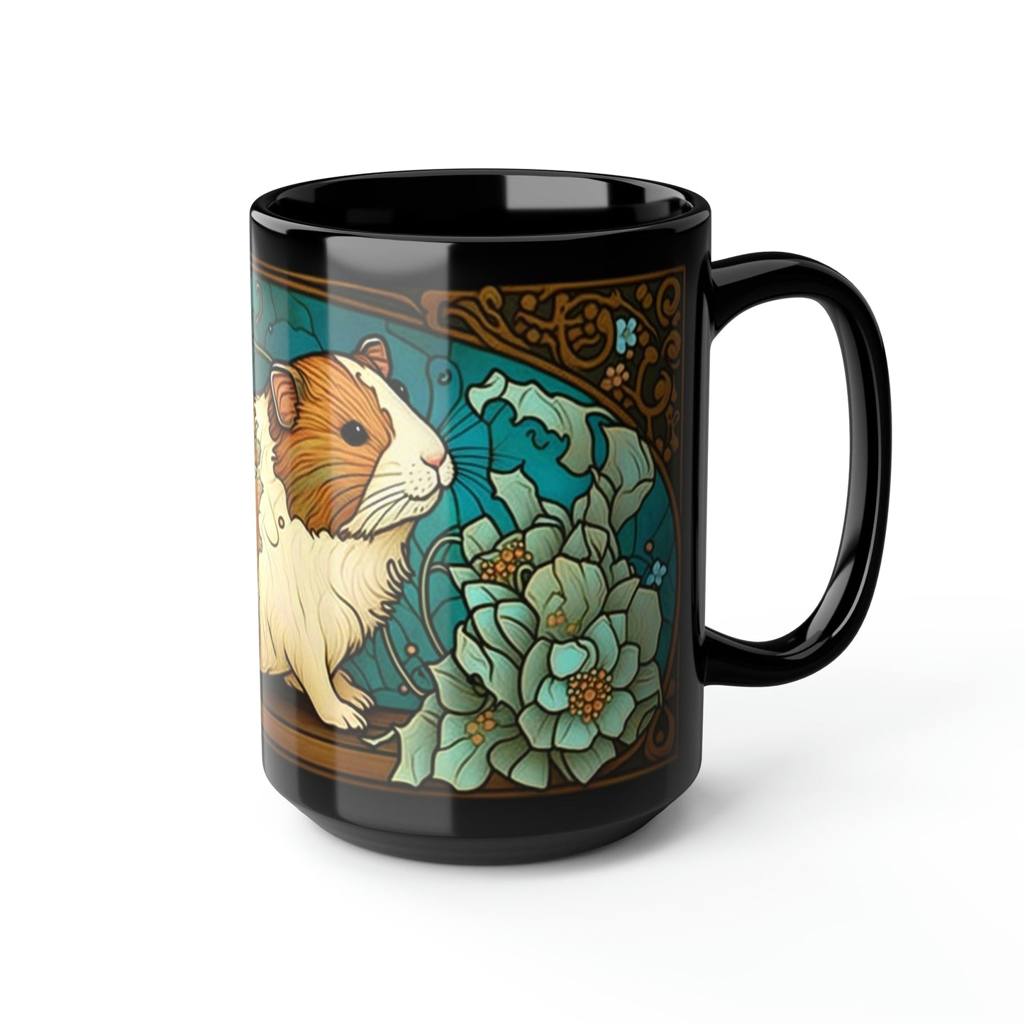 Art Nouveau Boho Guinea Pig 15 oz Coffee Mug | Victorian Vintage Style