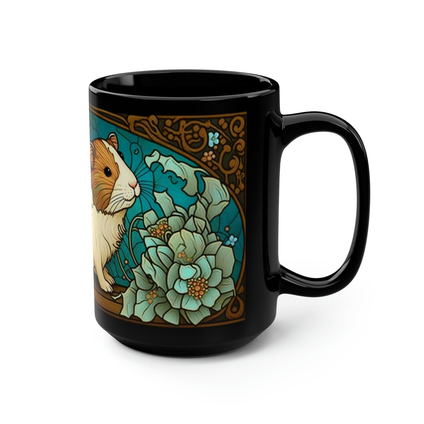 Art Nouveau Boho Guinea Pig 15 oz Coffee Mug | Victorian Vintage Style