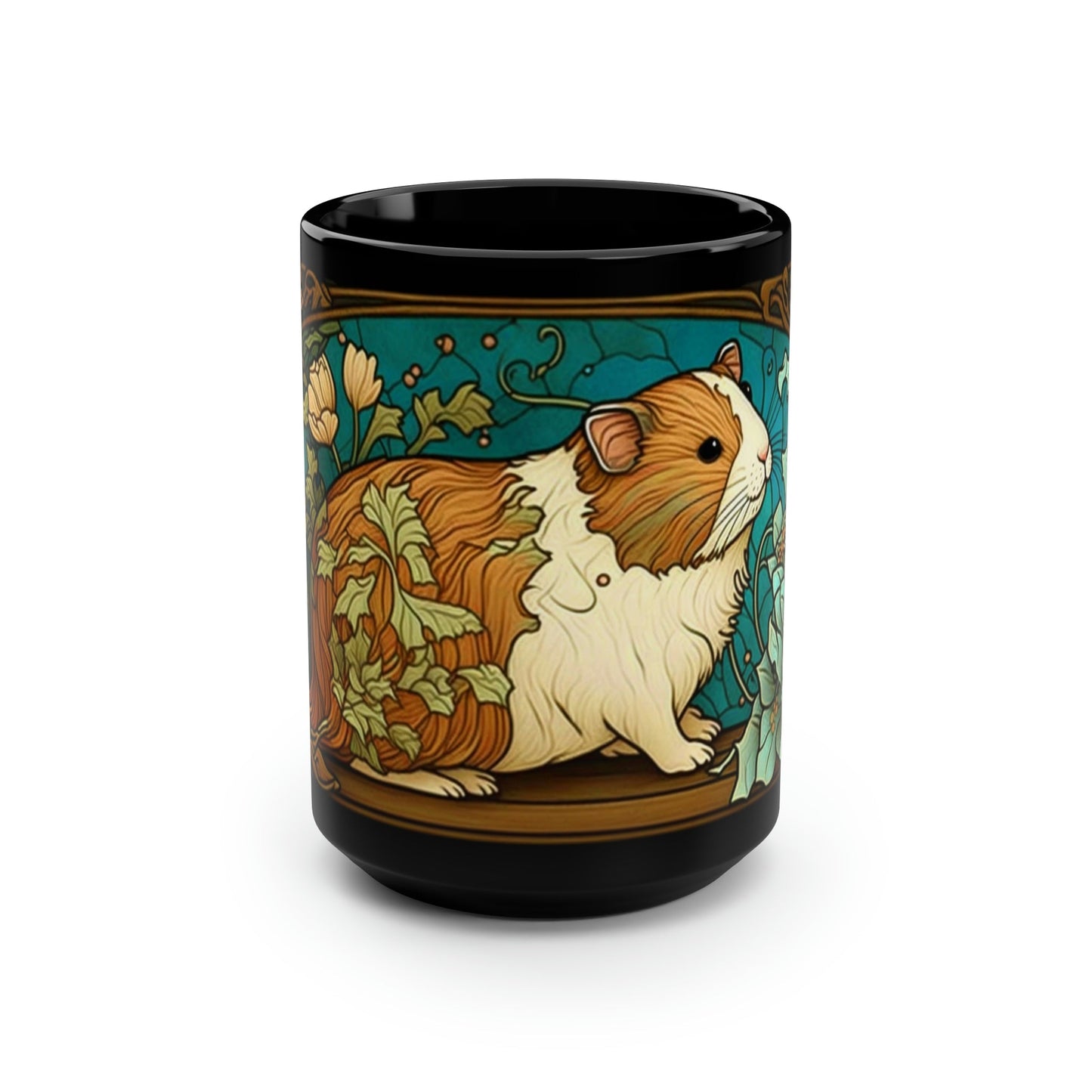 Art Nouveau Boho Guinea Pig 15 oz Coffee Mug | Victorian Vintage Style