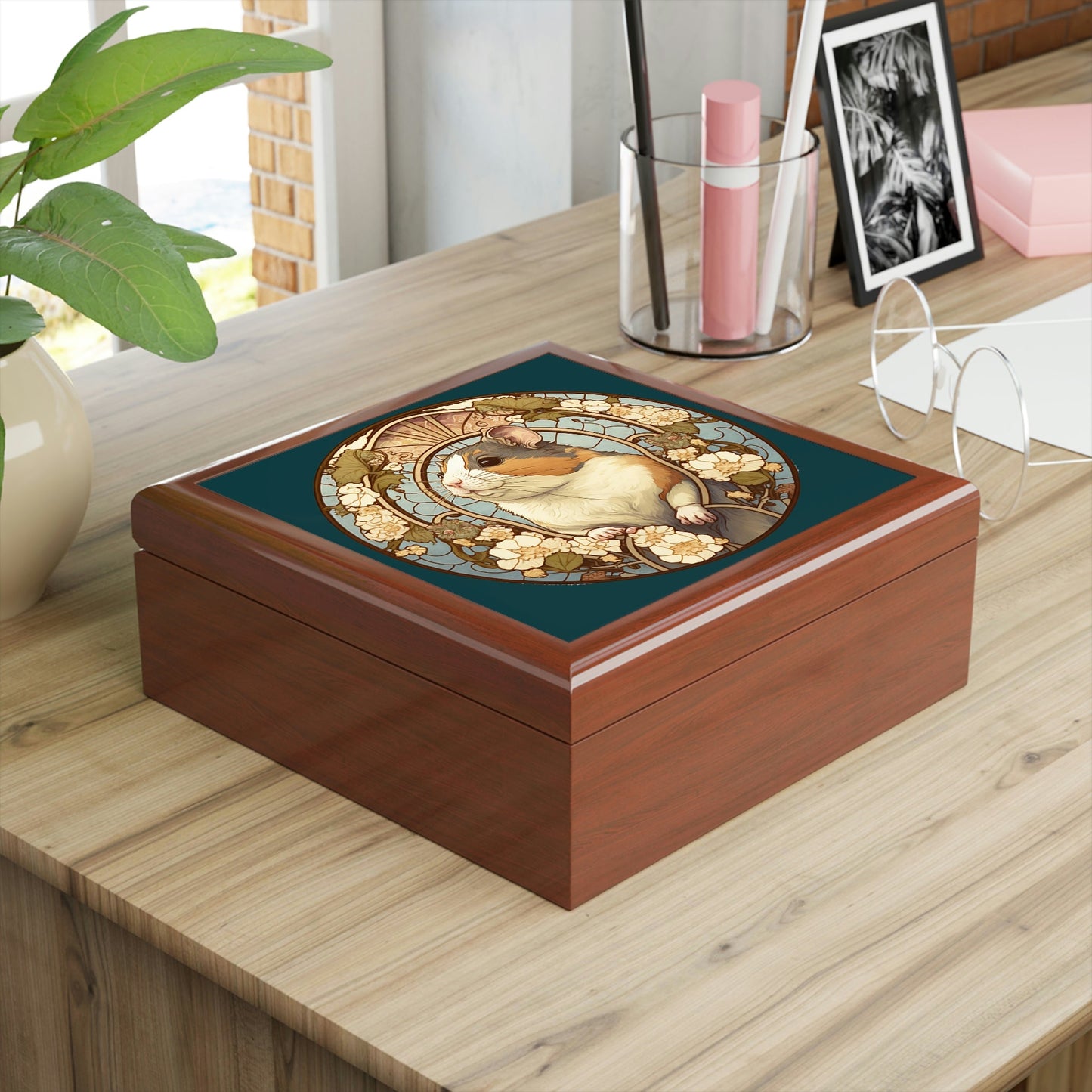 Art Nouveau Hamster Jewelry Box