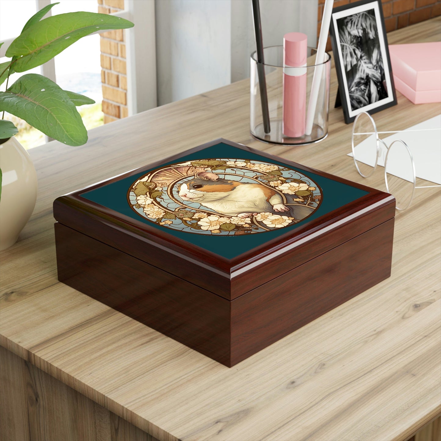 Art Nouveau Hamster Jewelry Box